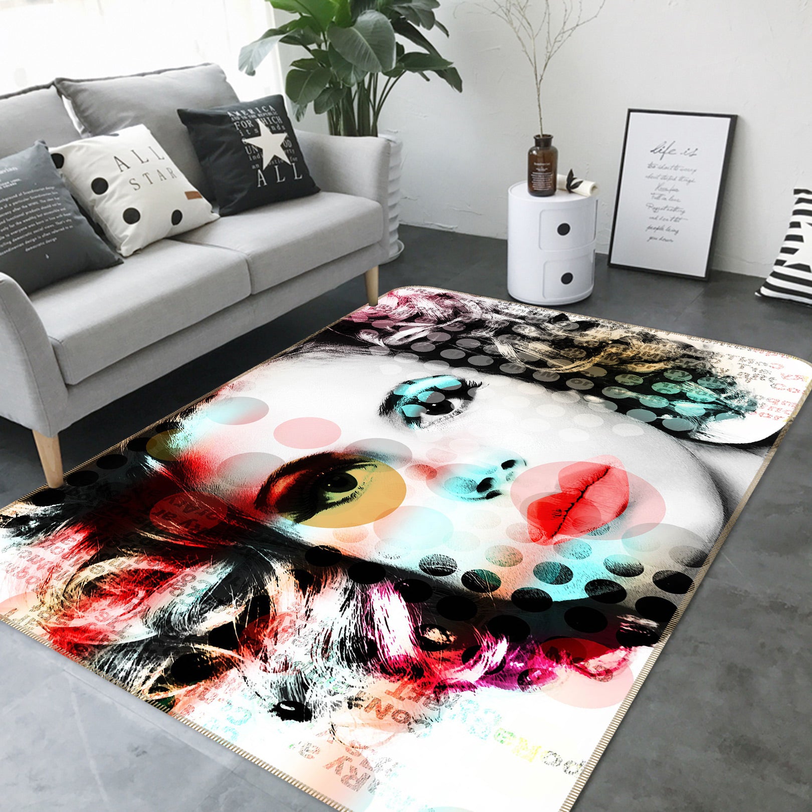 3D Foreign Star 1041 Non Slip Rug Mat