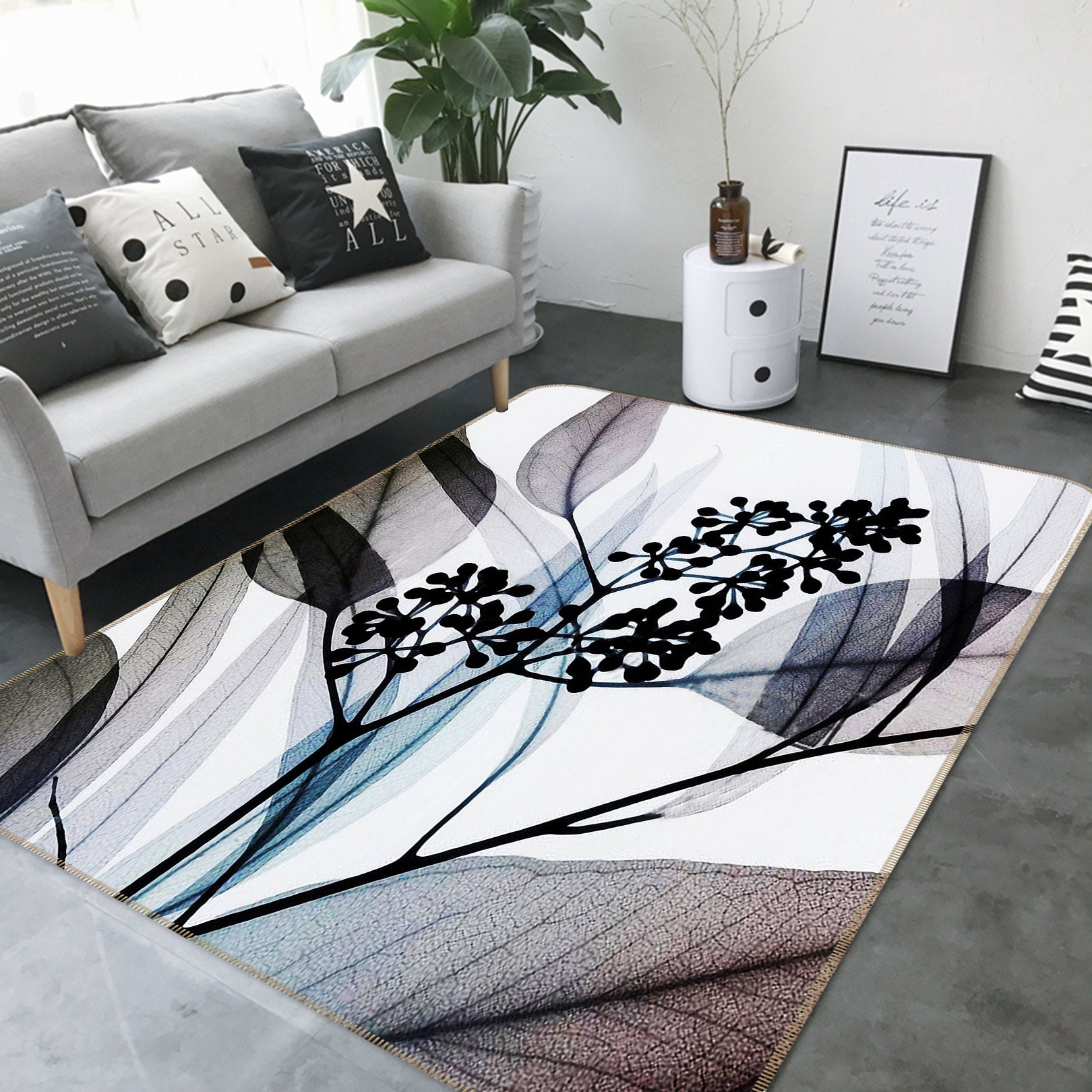 3D Flowers 76119 Non Slip Rug Mat