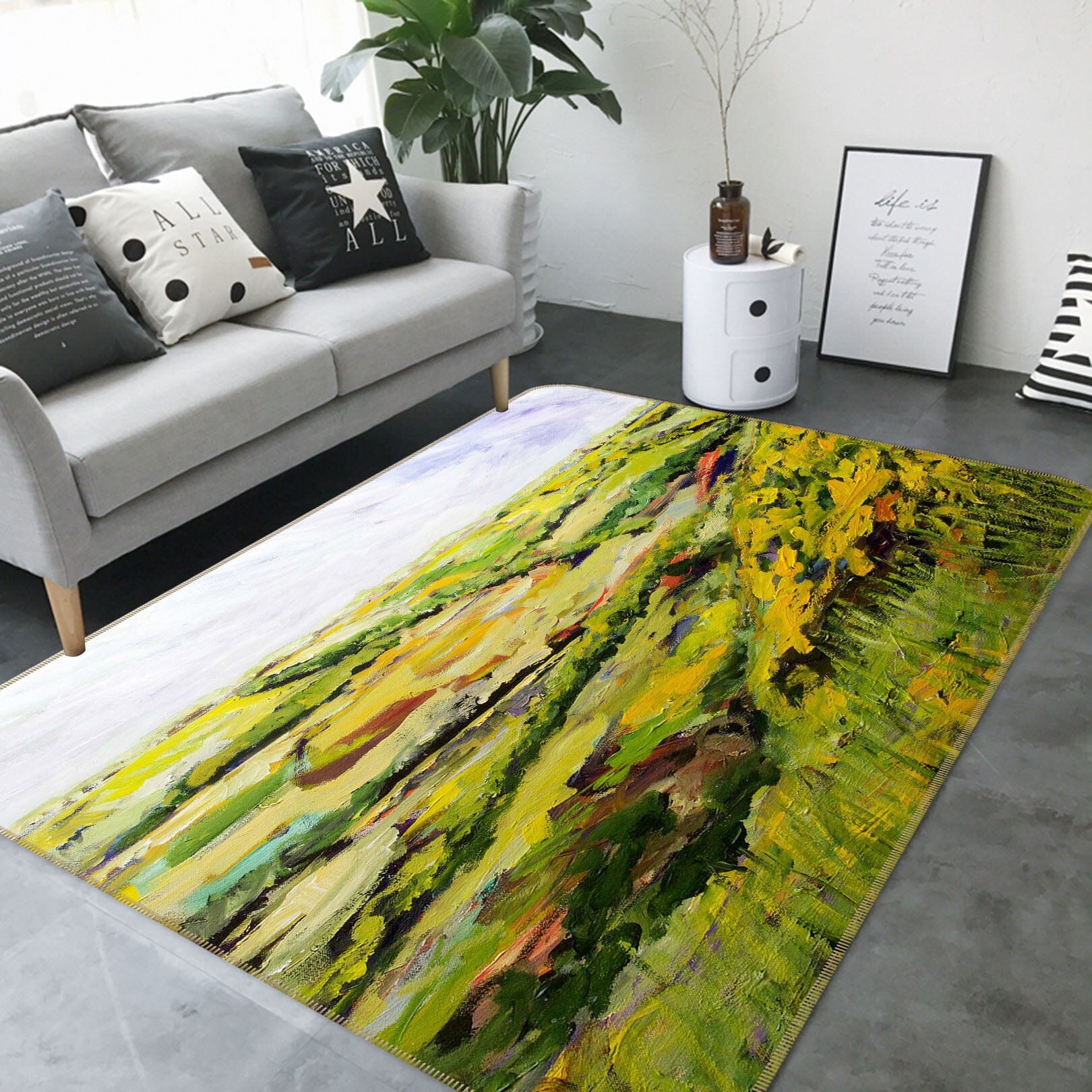 3D Painted Grassland 1084 Allan P. Friedlander Rug Non Slip Rug Mat Mat AJ Creativity Home 