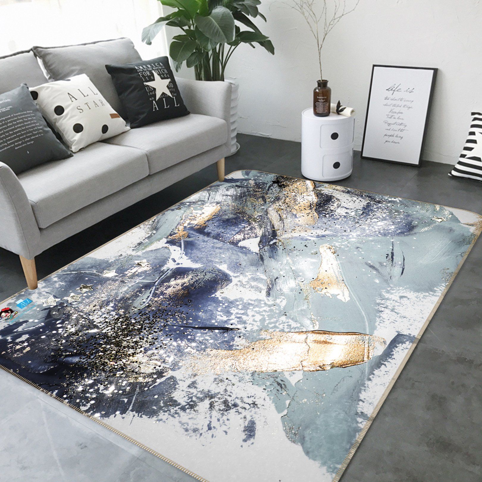 3D Nordic Style 6349 Non Slip Rug Mat Mat AJ Creativity Home 