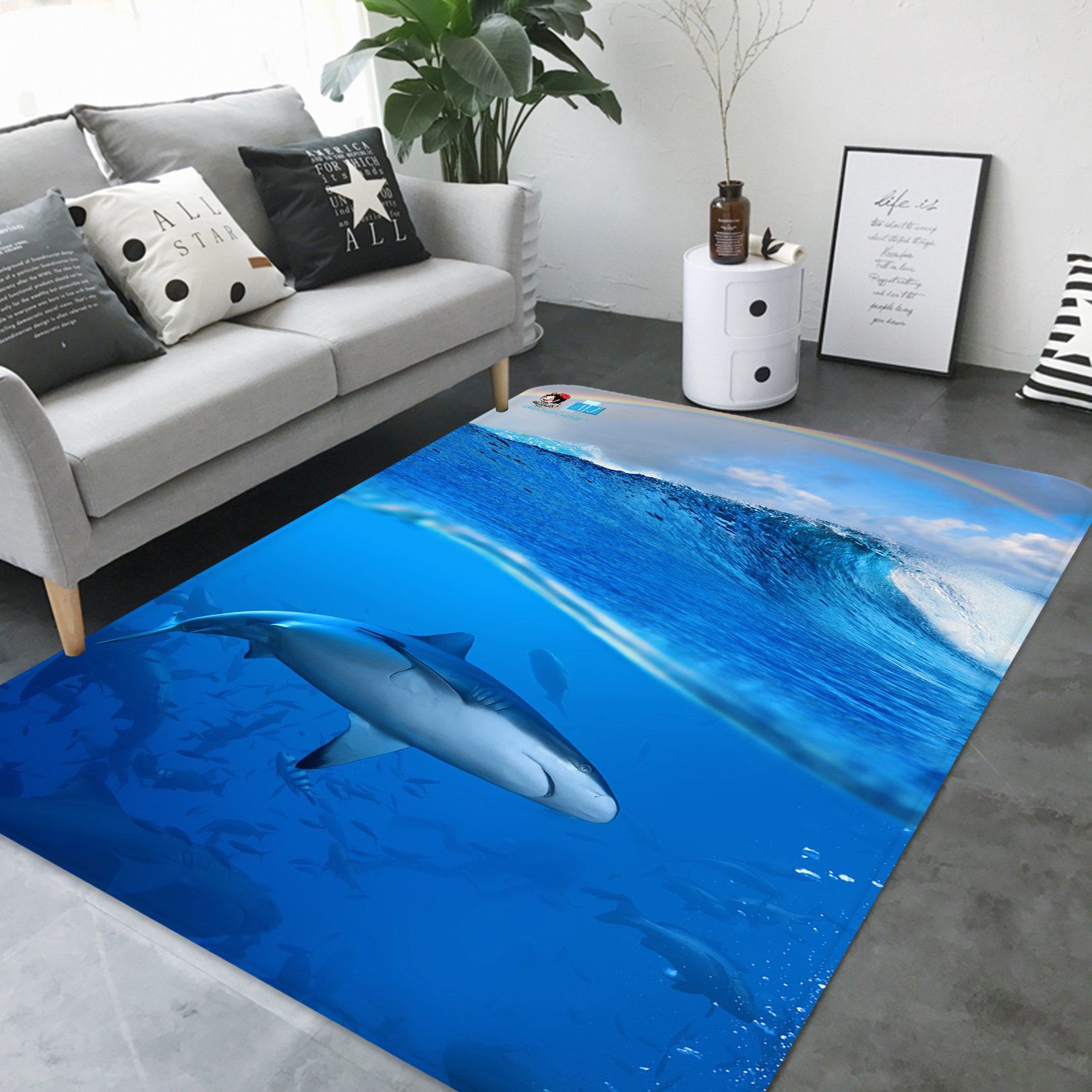 3D Shark 3521 Non Slip Rug Mat Mat AJ Creativity Home 