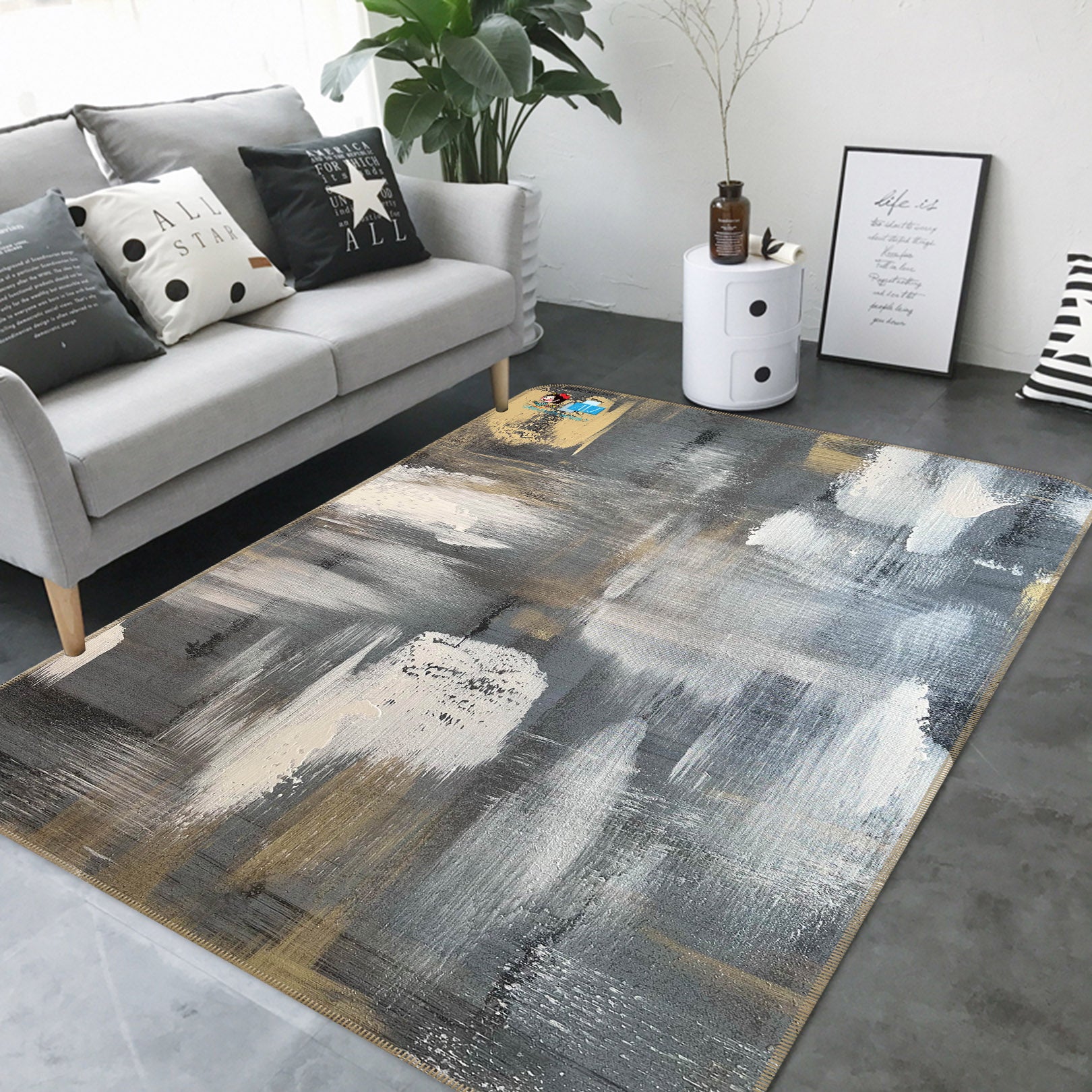 3D Ink Painting 3048 Skromova Marina Rug Non Slip Rug Mat