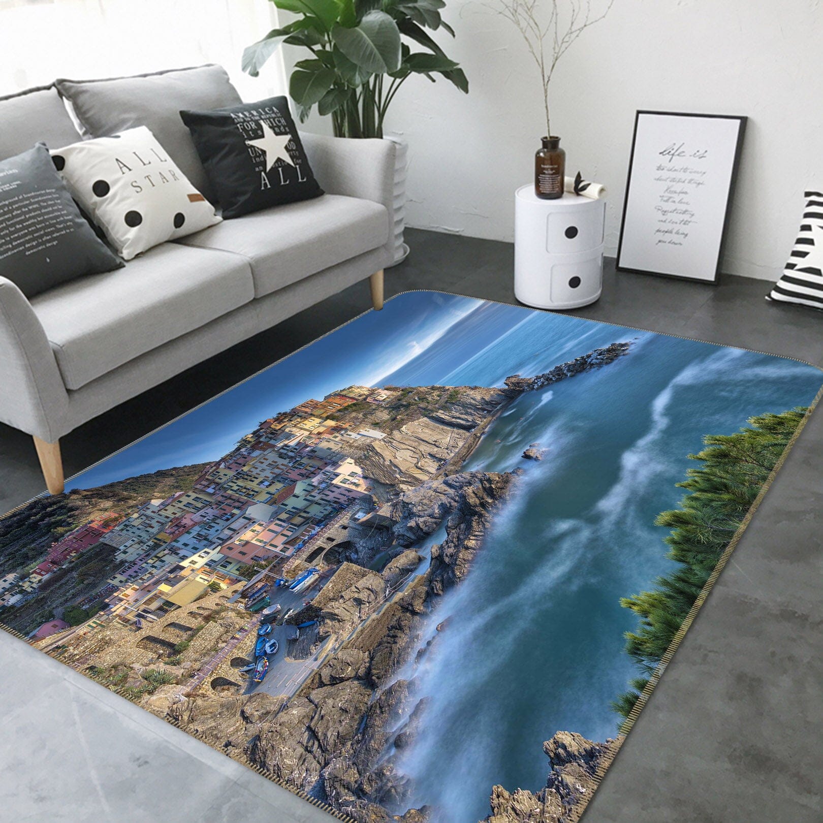 3D Blue Island 1162 Marco Carmassi Rug Non Slip Rug Mat Mat AJ Creativity Home 