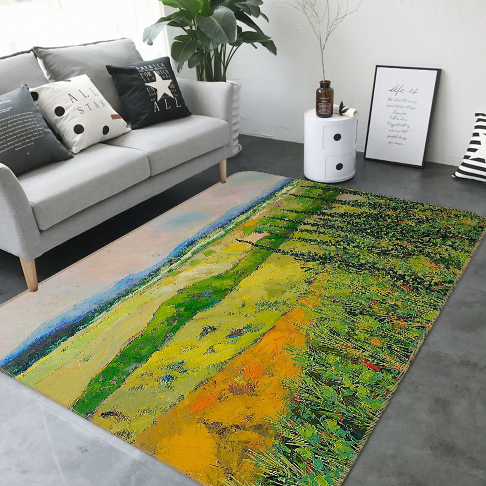 3D Summer Field 1028 Allan P. Friedlander Rug Non Slip Rug Mat Mat AJ Creativity Home 