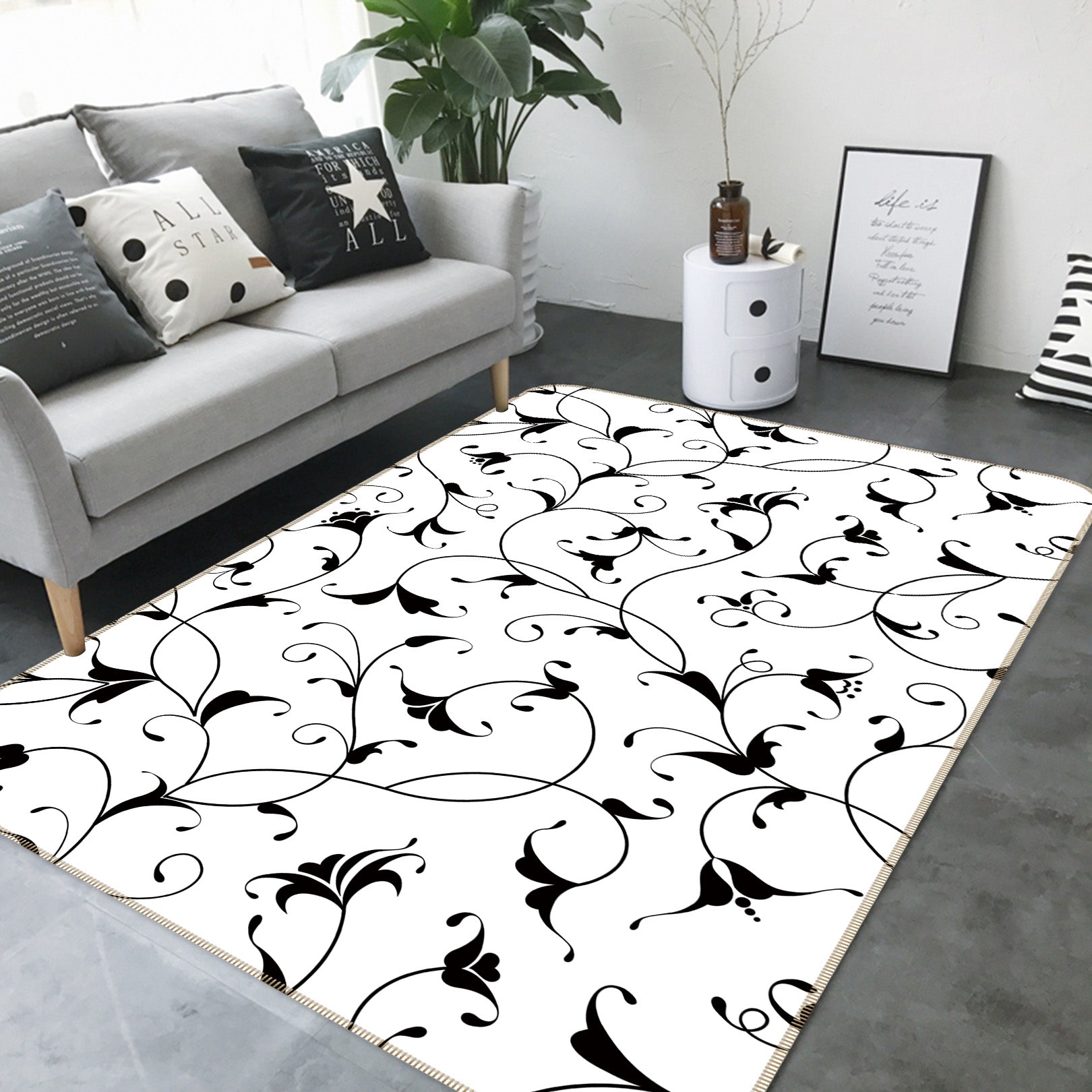 3D Pattern 36054 Non Slip Rug Mat