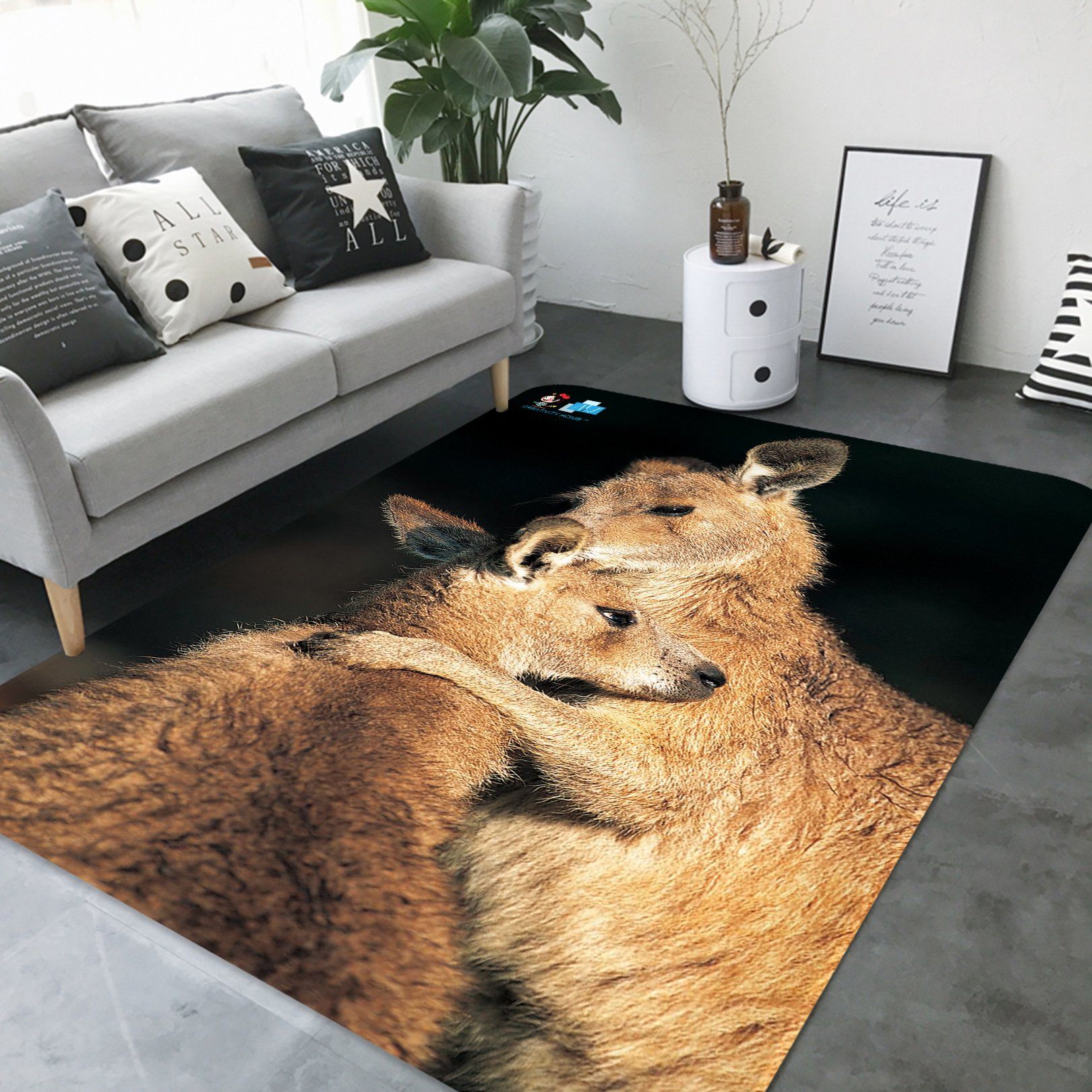 3D Kangaroo 2684 Non Slip Rug Mat Mat AJ Creativity Home 