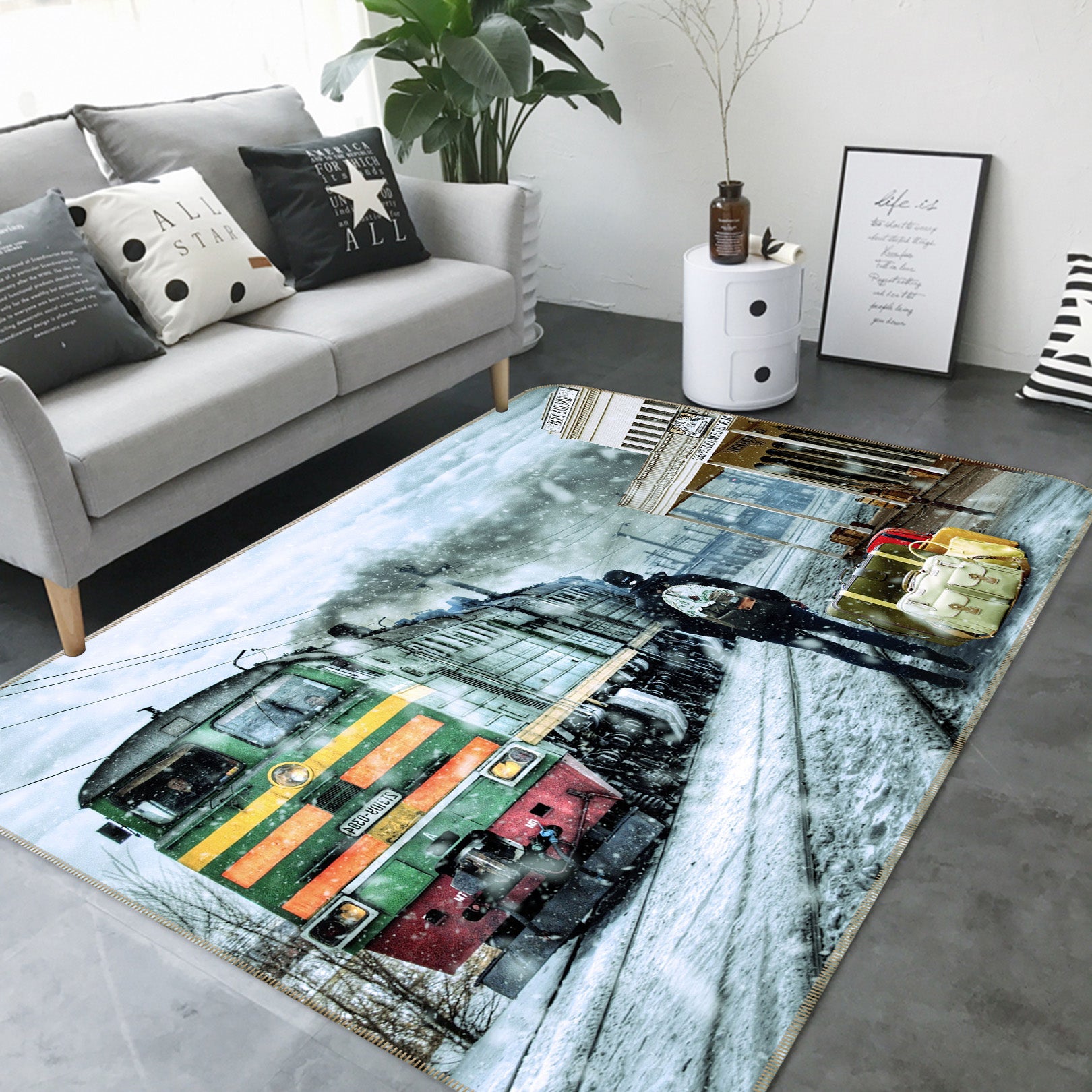 3D Station Train 42068 Vehicle Non Slip Rug Mat