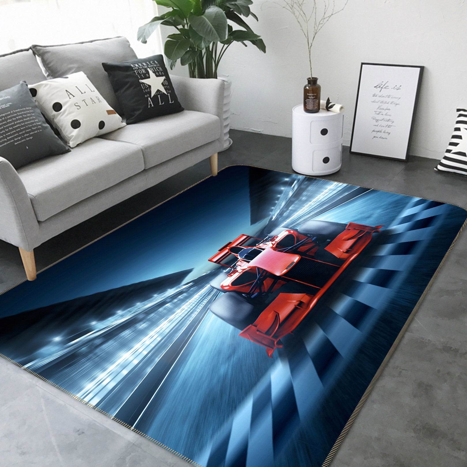 3D Racing Track 68012 Vehicle Non Slip Rug Mat