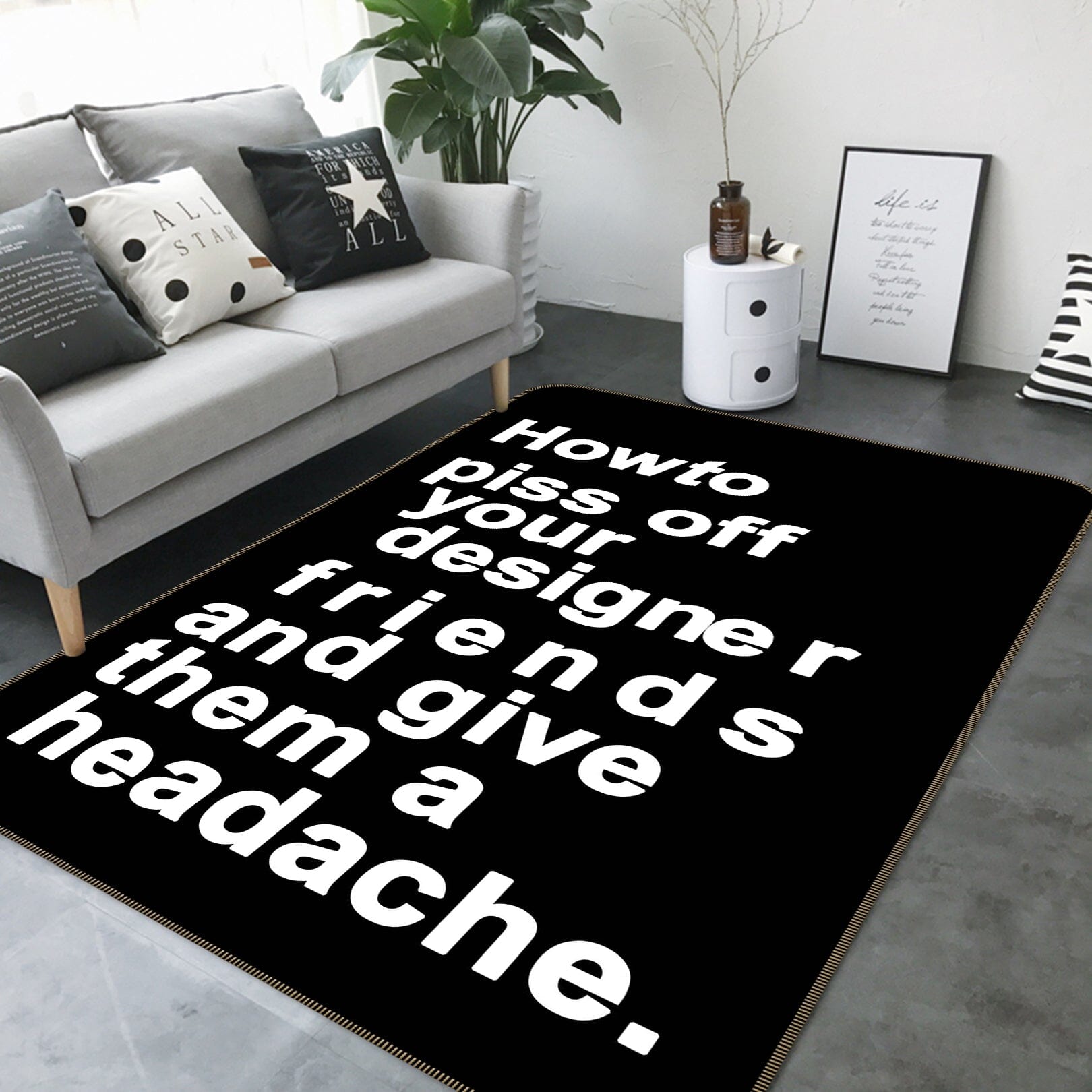3D The Headache 1121 Boris Draschoff Rug Non Slip Rug Mat Mat AJ Creativity Home 