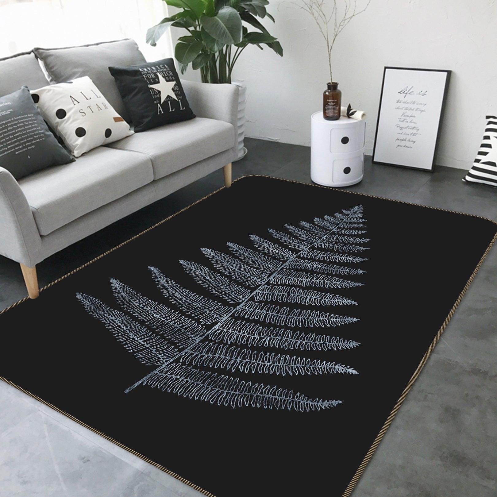 3D Cypress Leaves 1017 Boris Draschoff Rug Non Slip Rug Mat