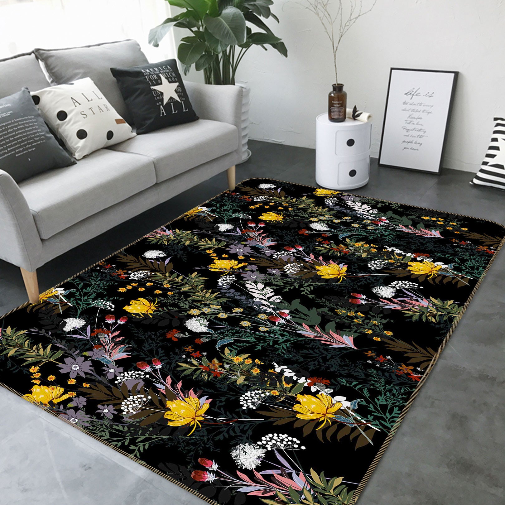 3D Flower Branch 77056 Non Slip Rug Mat