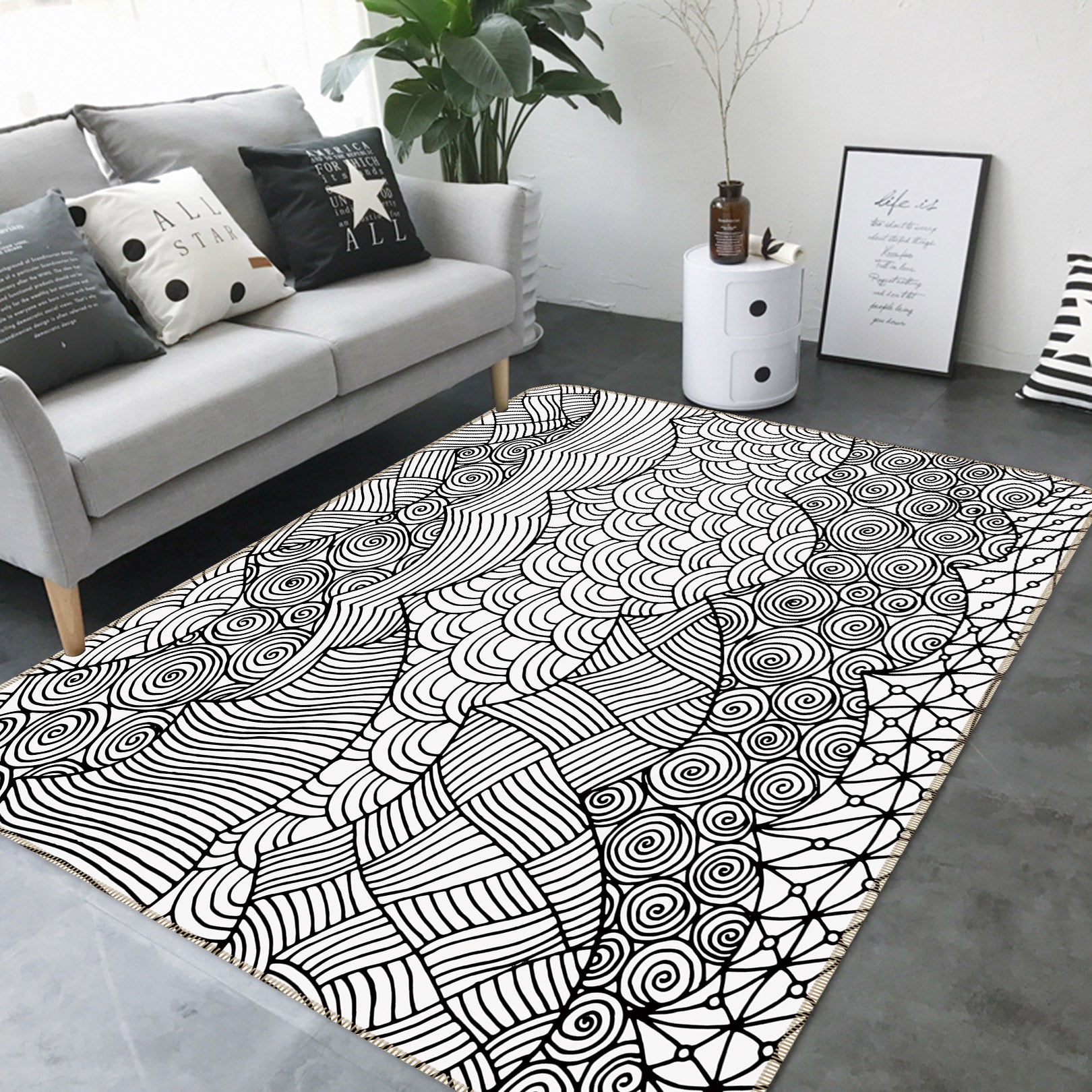 3D Pattern 35086 Non Slip Rug Mat