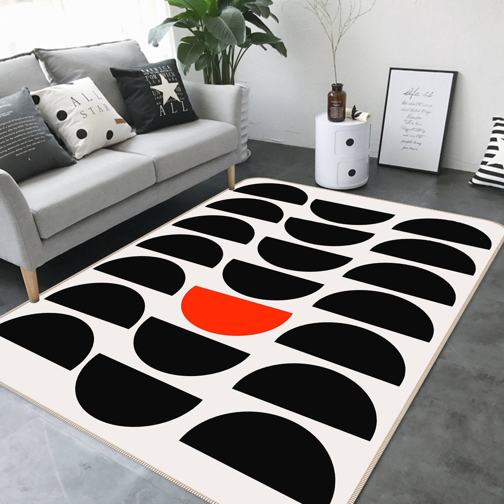 3D Red Circle 1103 Boris Draschoff Rug Non Slip Rug Mat