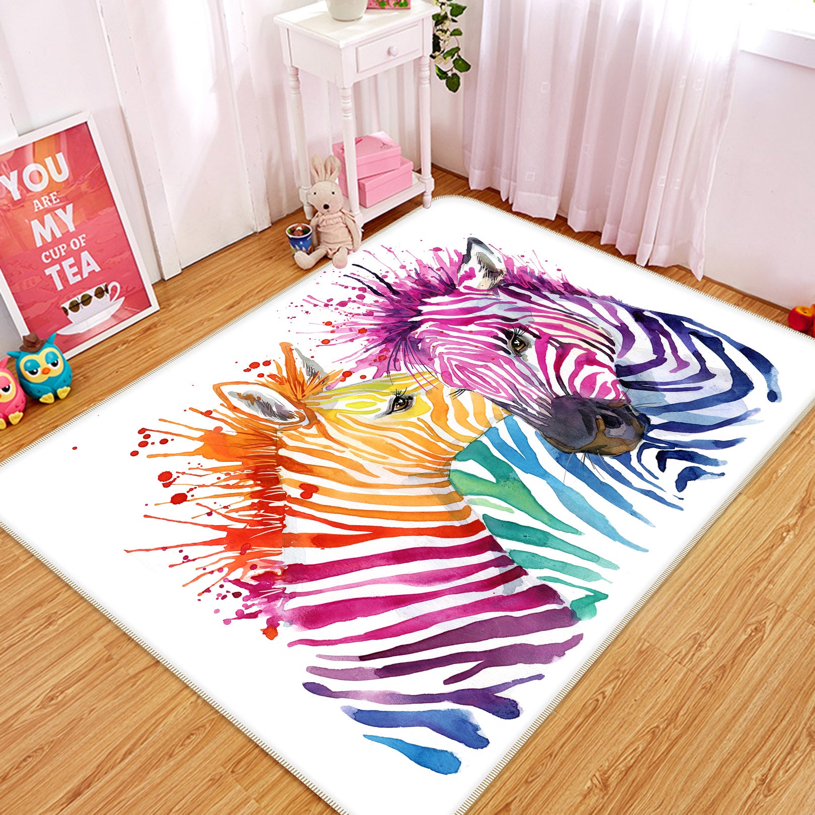 3D Color Zebra 34213 Non Slip Rug Mat