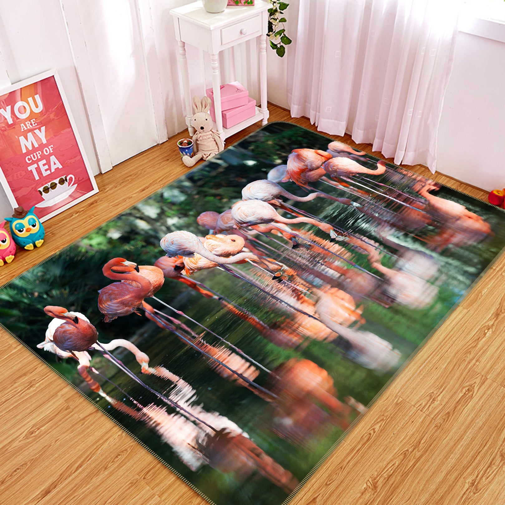 3D Waterside Group Flamingo 82104 Animal Non Slip Rug Mat