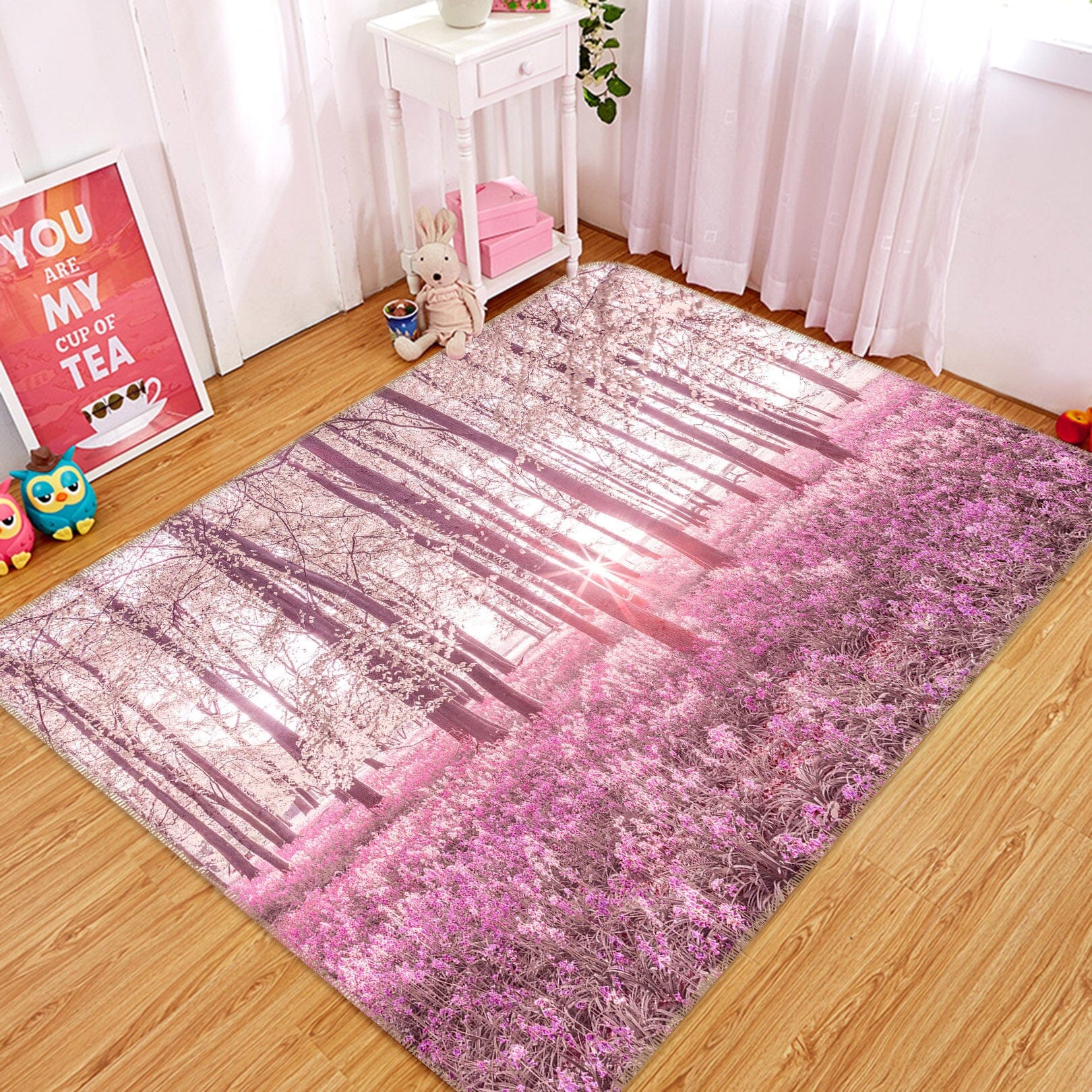 3D Pink Flower Sea 1016 Assaf Frank Rug Non Slip Rug Mat Mat AJ Creativity Home 