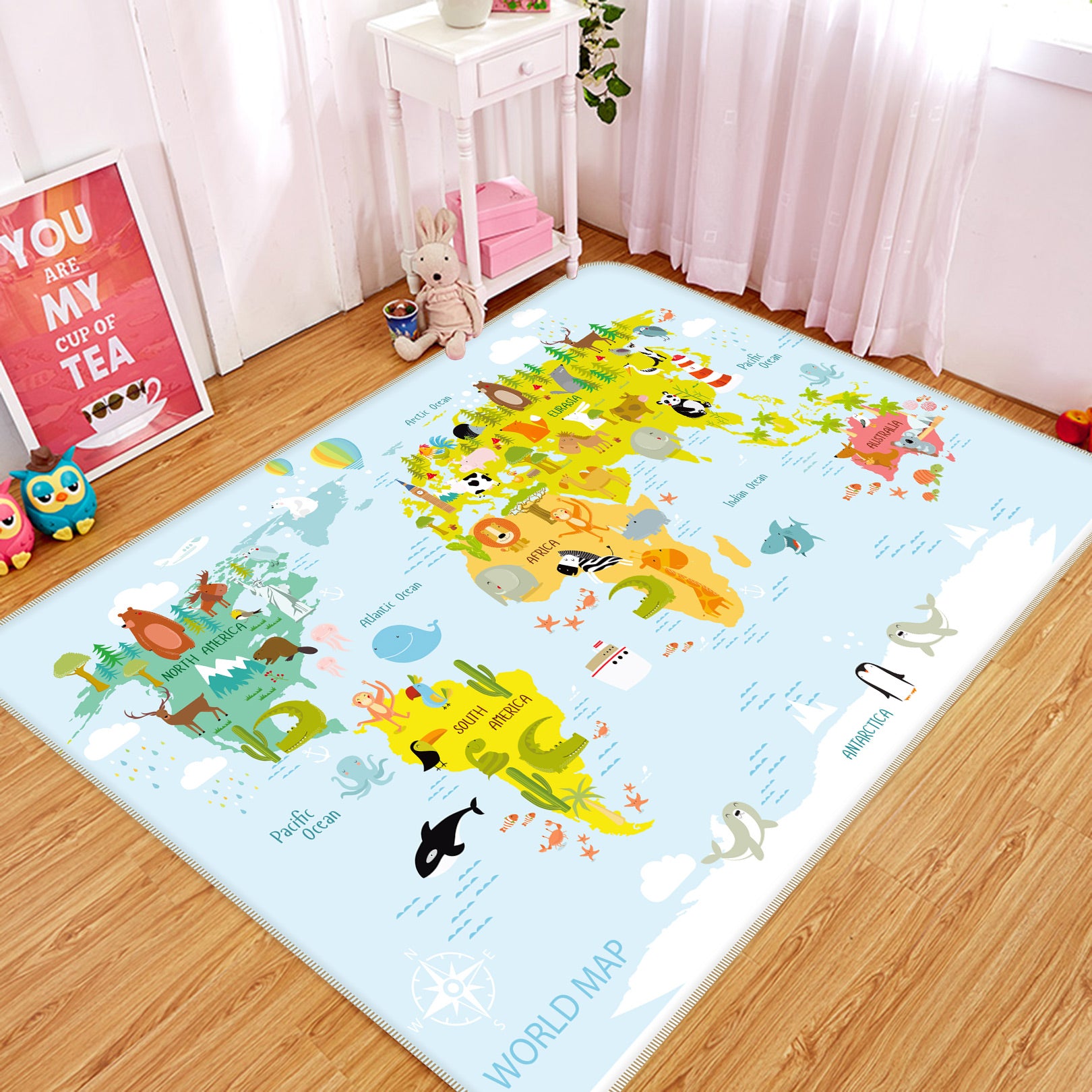 3D Zoo Map 77172 Non Slip Rug Mat