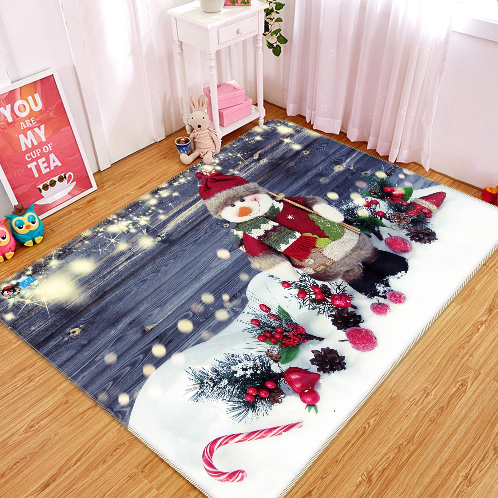 3D Snowman Doll 55103 Christmas Non Slip Rug Mat Xmas