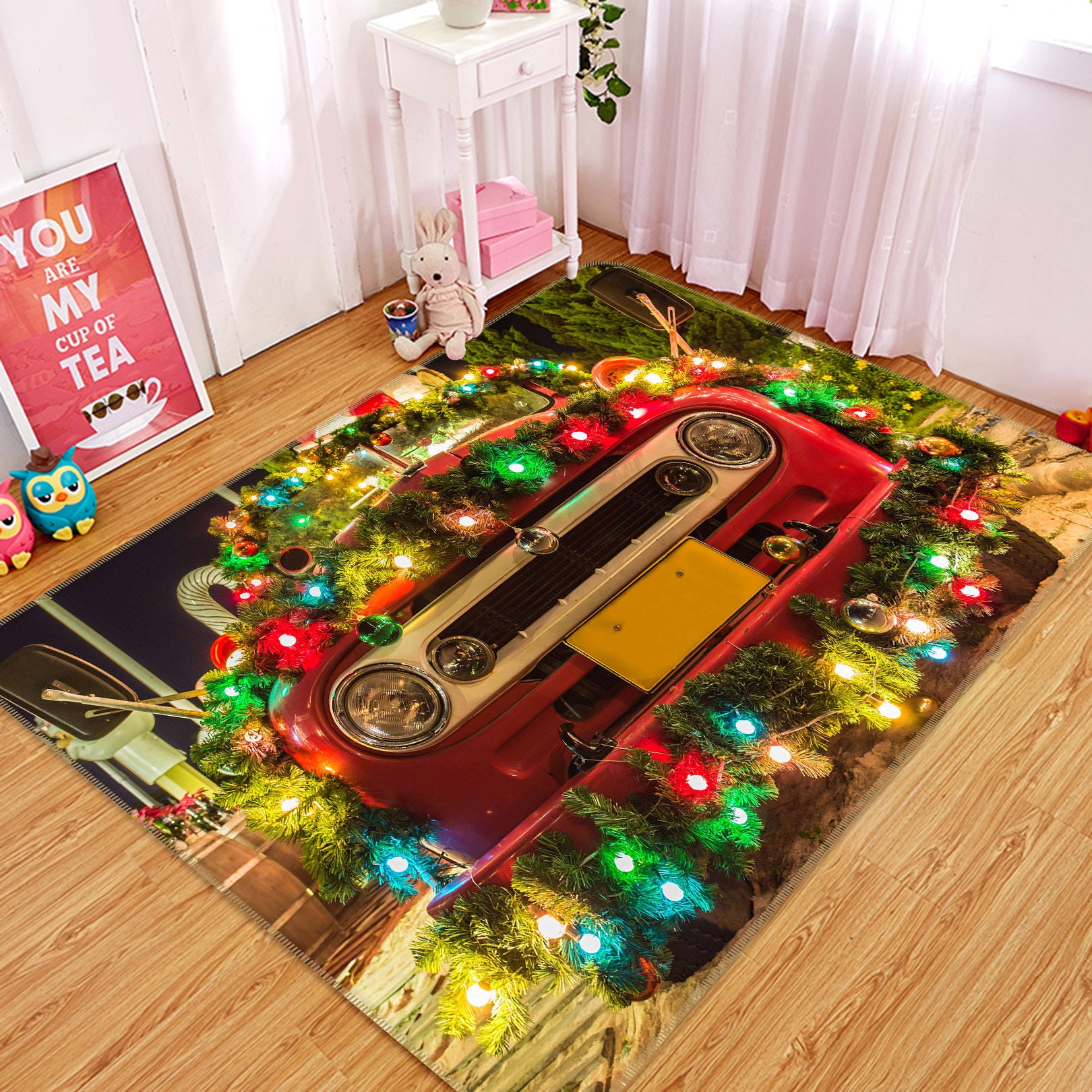 3D Front Colored Lights 67188 Vehicle Non Slip Rug Mat