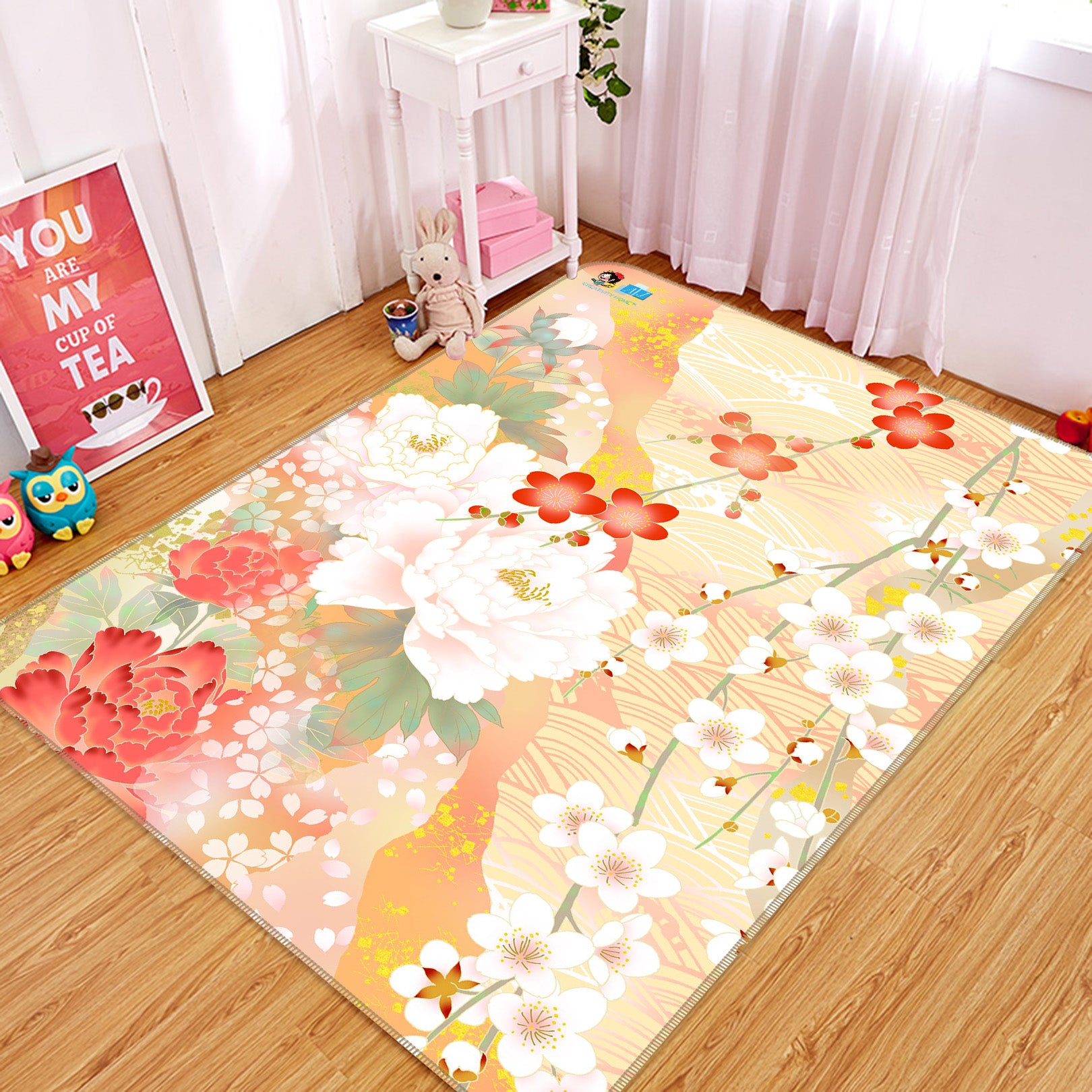 3D Flowers 66152 Non Slip Rug Mat