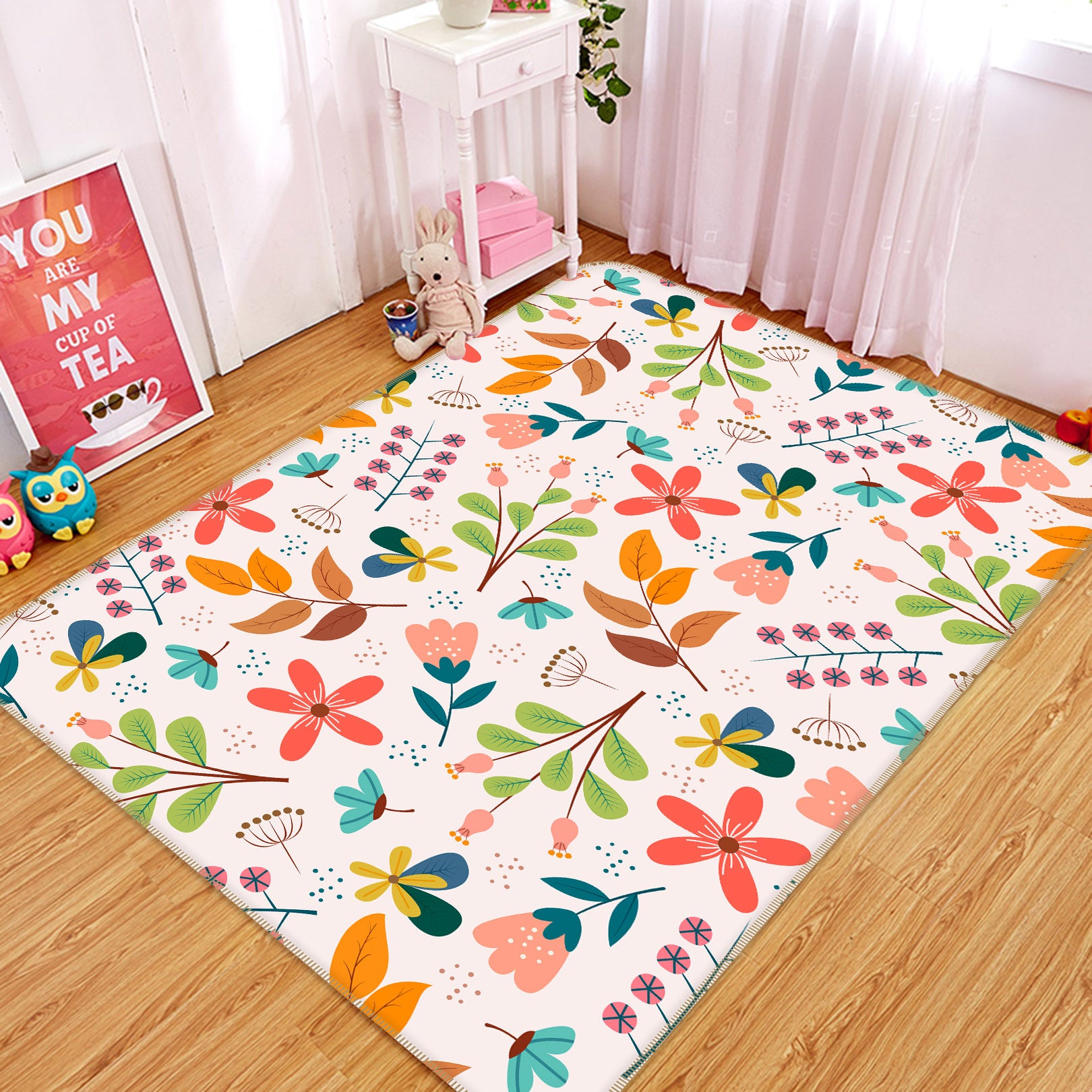 3D Leaf Pattern 30203 Non Slip Rug Mat