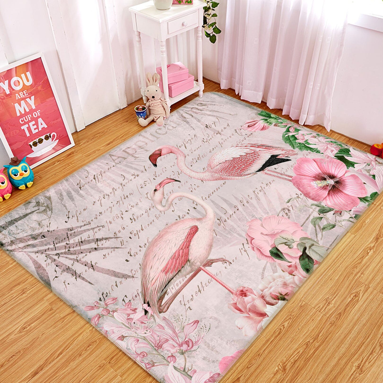 3D Pink Flamingo 1014 Andrea haase Rug Non Slip Rug Mat Mat AJ Creativity Home 