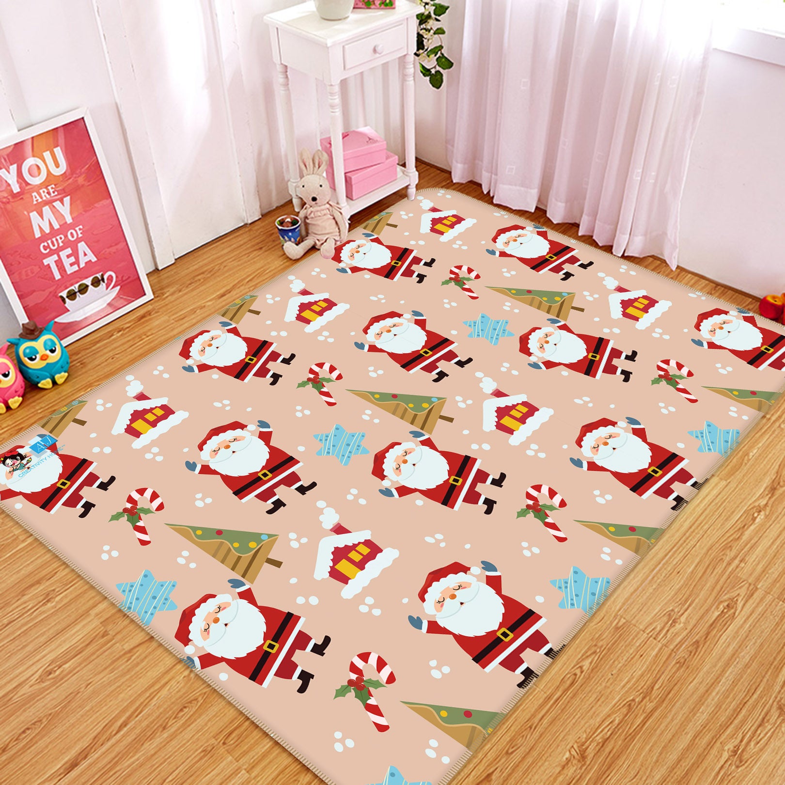3D Santa Claus 55106 Christmas Non Slip Rug Mat Xmas
