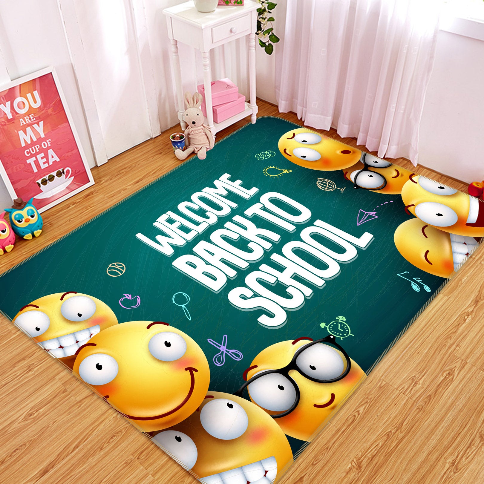 3D Yellow Emoji 77181 Non Slip Rug Mat