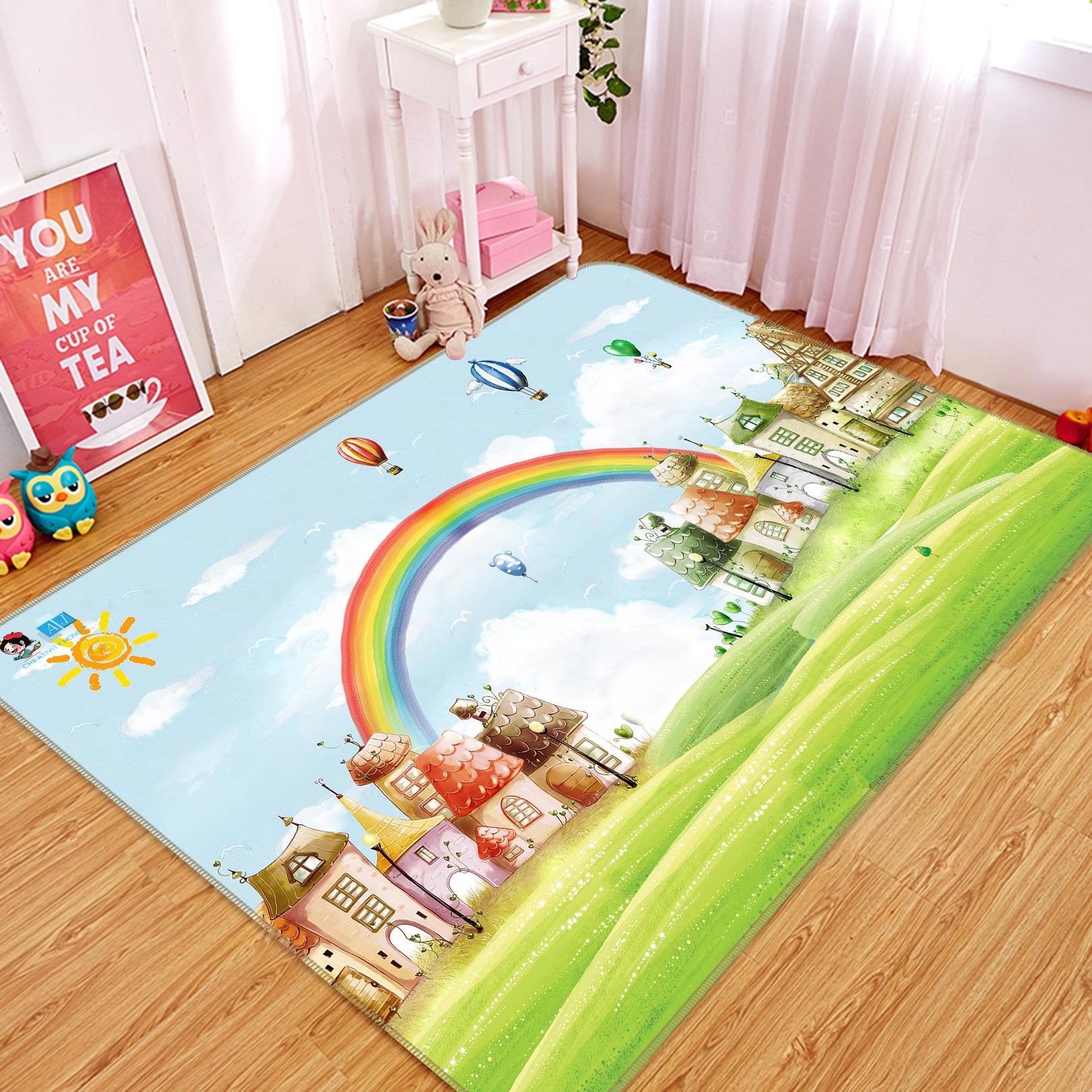 3D Rainbow Meadow 66091 Non Slip Rug Mat