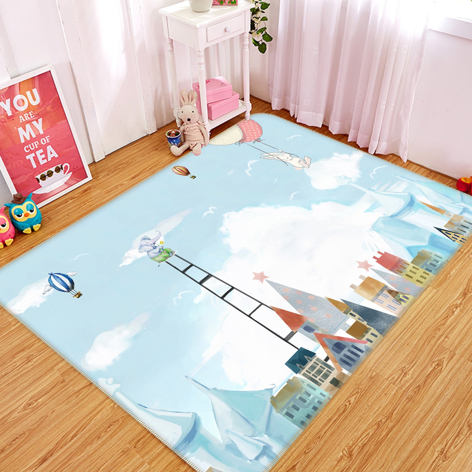 3D House Ladder 77059 Non Slip Rug Mat
