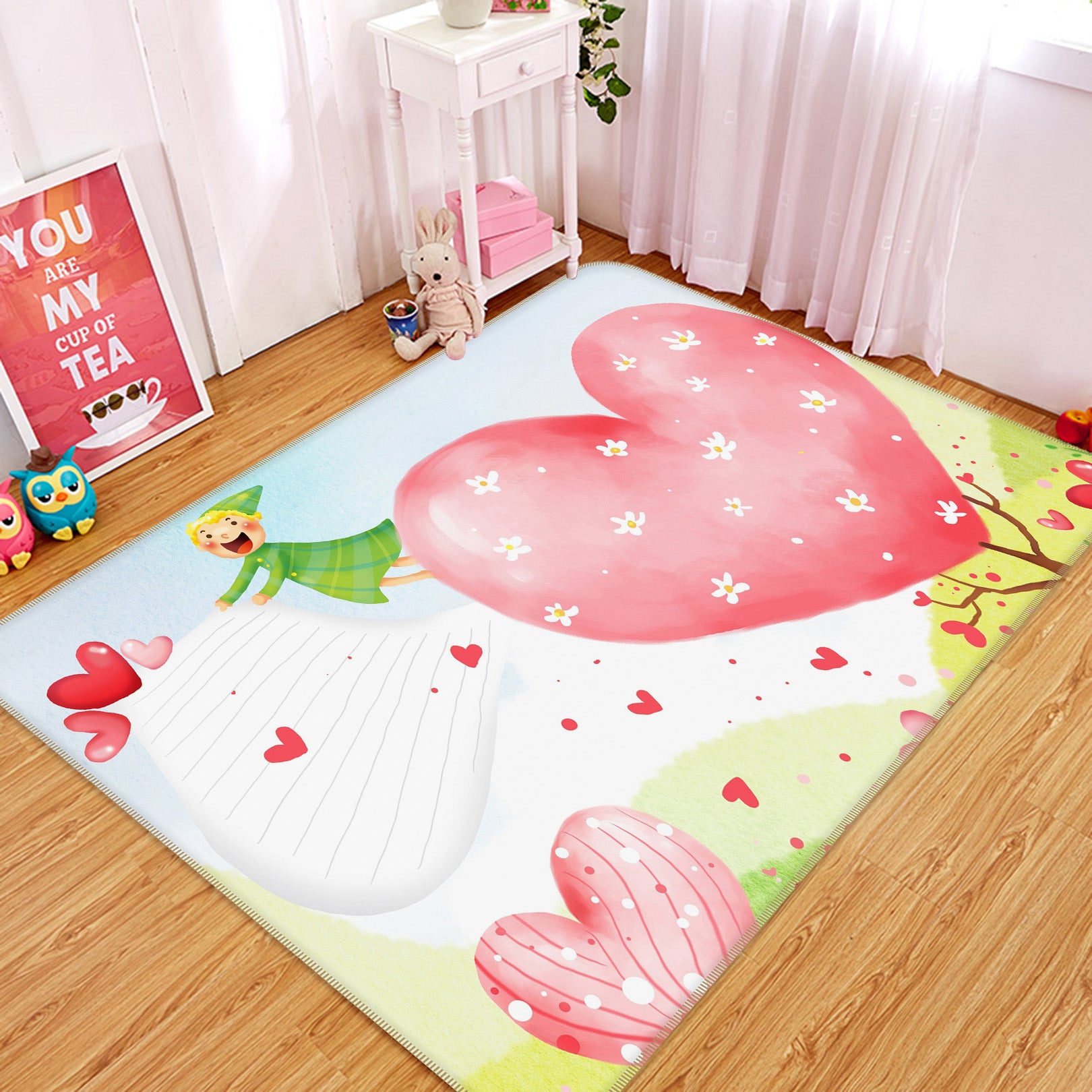 3D Heart 35141 Non Slip Rug Mat