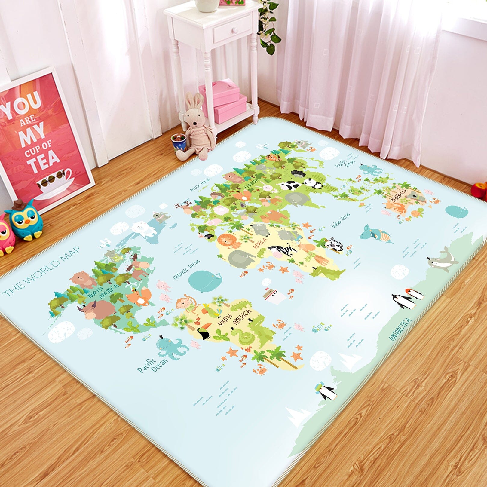 3D Living Land 306 World Map Non Slip Rug Mat Mat AJ Creativity Home 