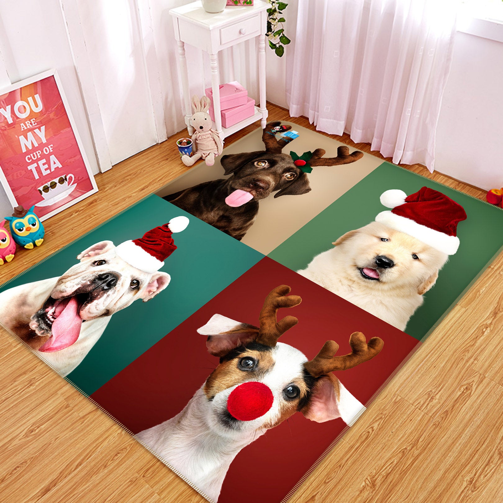 3D Dog 55123 Christmas Non Slip Rug Mat Xmas