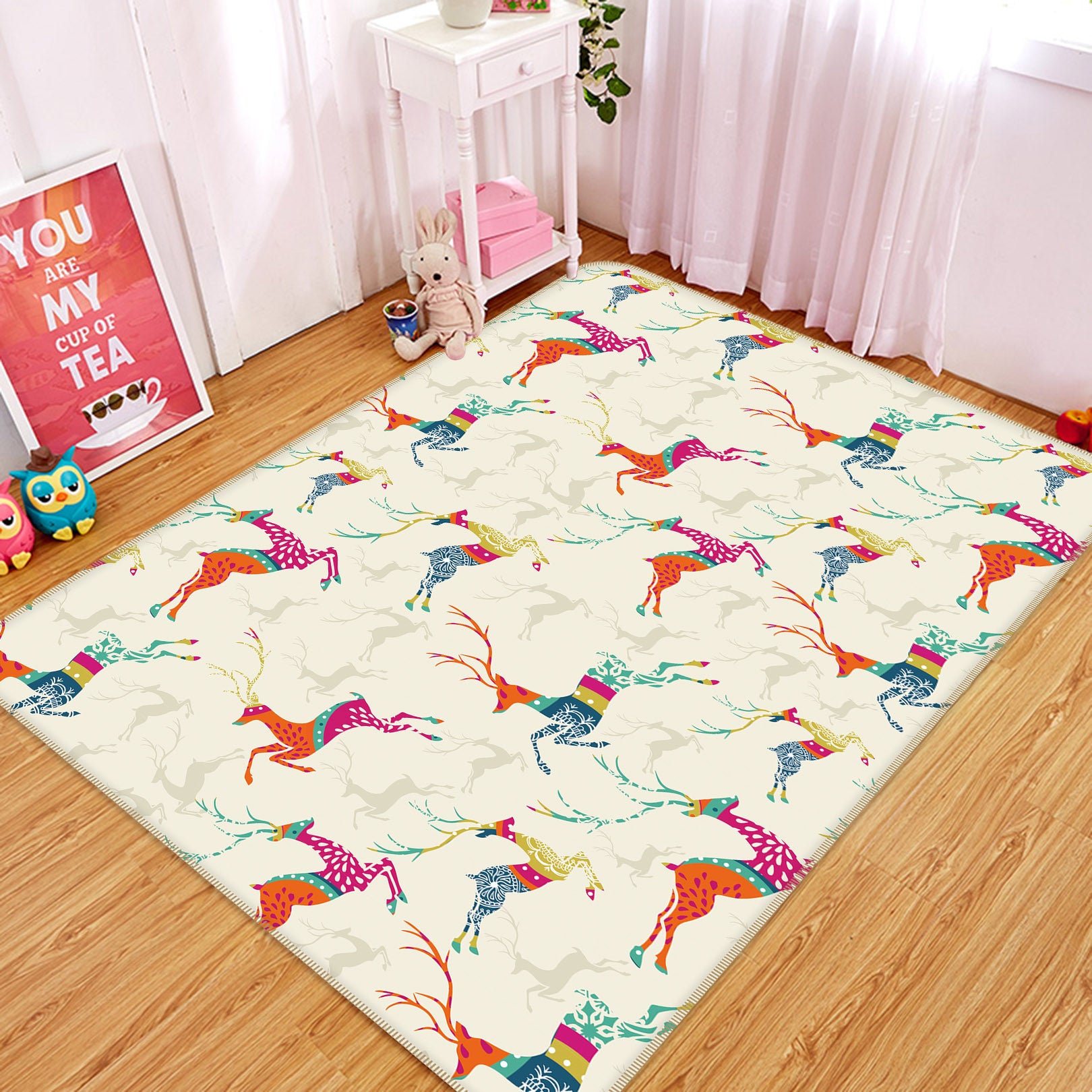 3D Color Deer 35019 Non Slip Rug Mat
