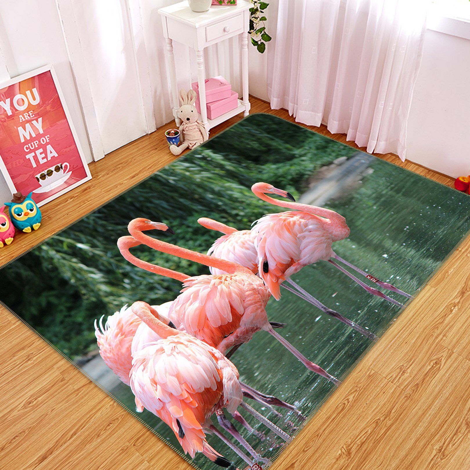 3D Flamingo Lake 579 Animal Non Slip Rug Mat Mat AJ Creativity Home 
