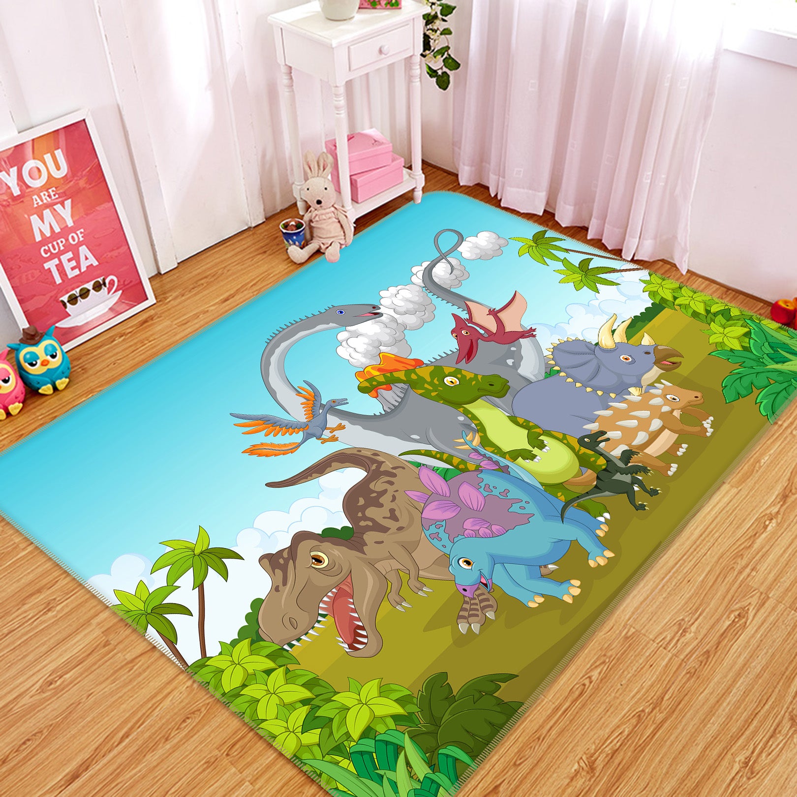 3D Cartoon Dinosaur Era 65127 Non Slip Rug Mat