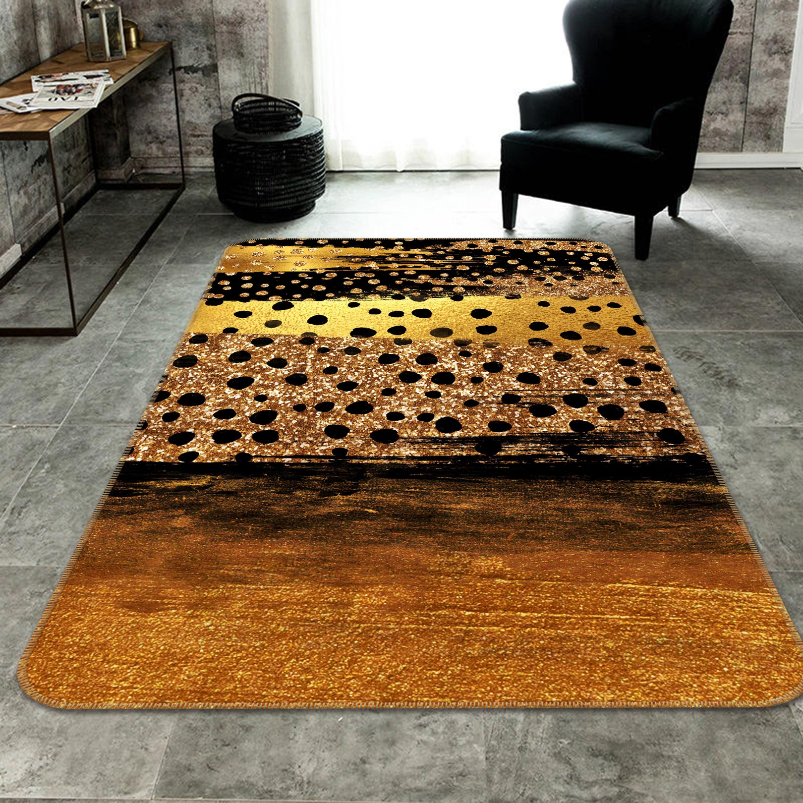 3D Golden Circle 151 Uta Naumann Rug Non Slip Rug Mat