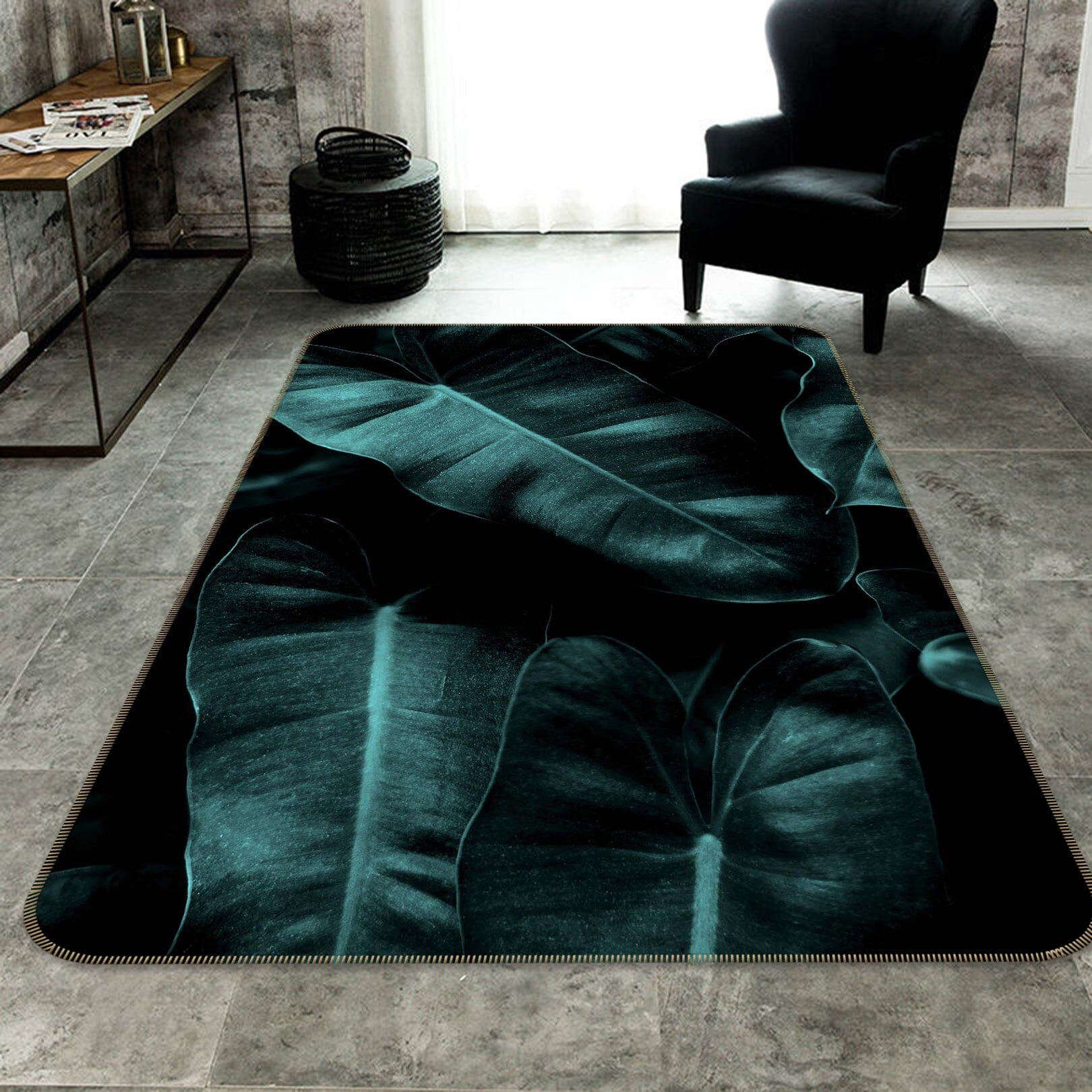 3D Green Banana Leaf 1119 Boris Draschoff Rug Non Slip Rug Mat Mat AJ Creativity Home 