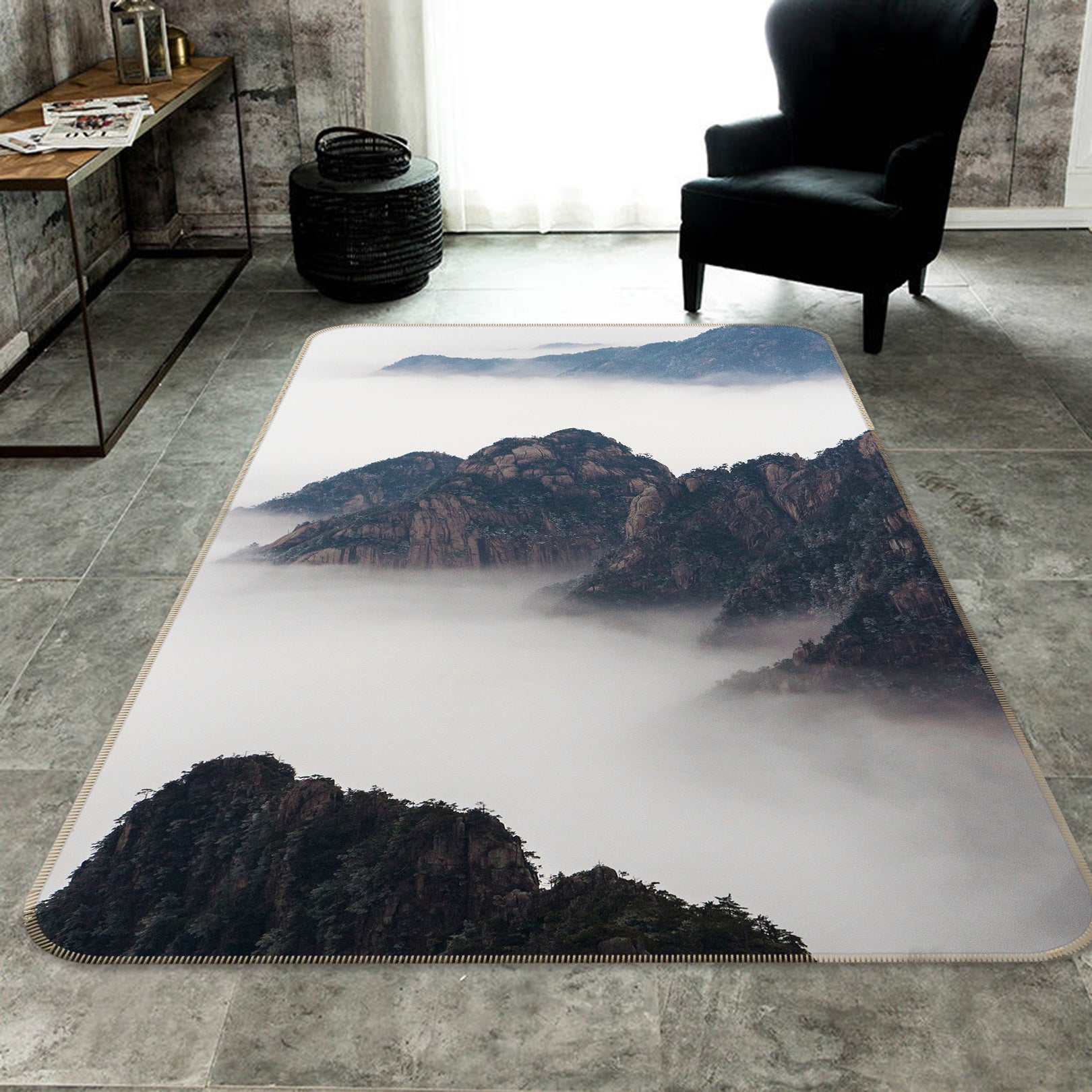 3D Mountains 26027 Non Slip Rug Mat