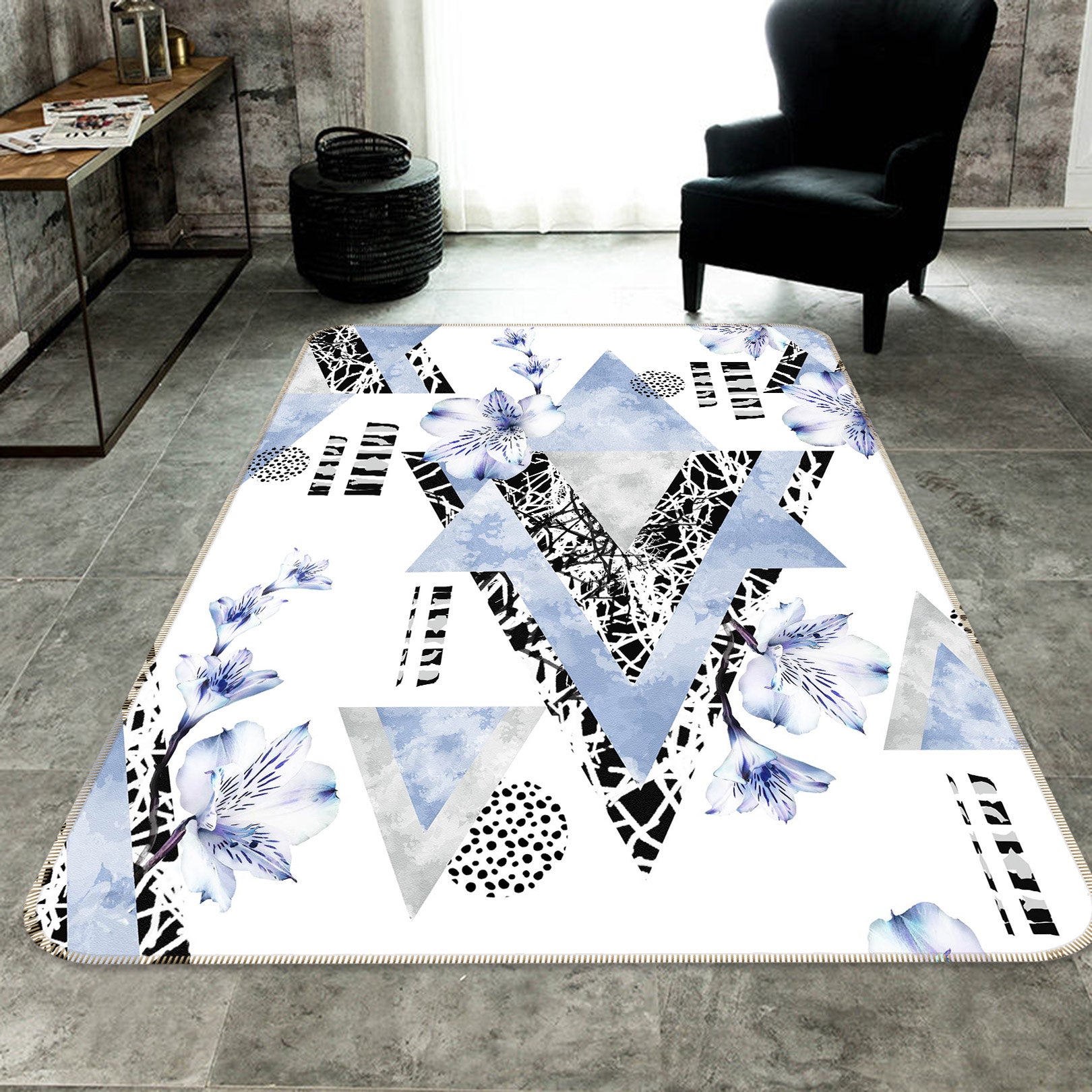 3D Triangle Pattern 37149 Non Slip Rug Mat
