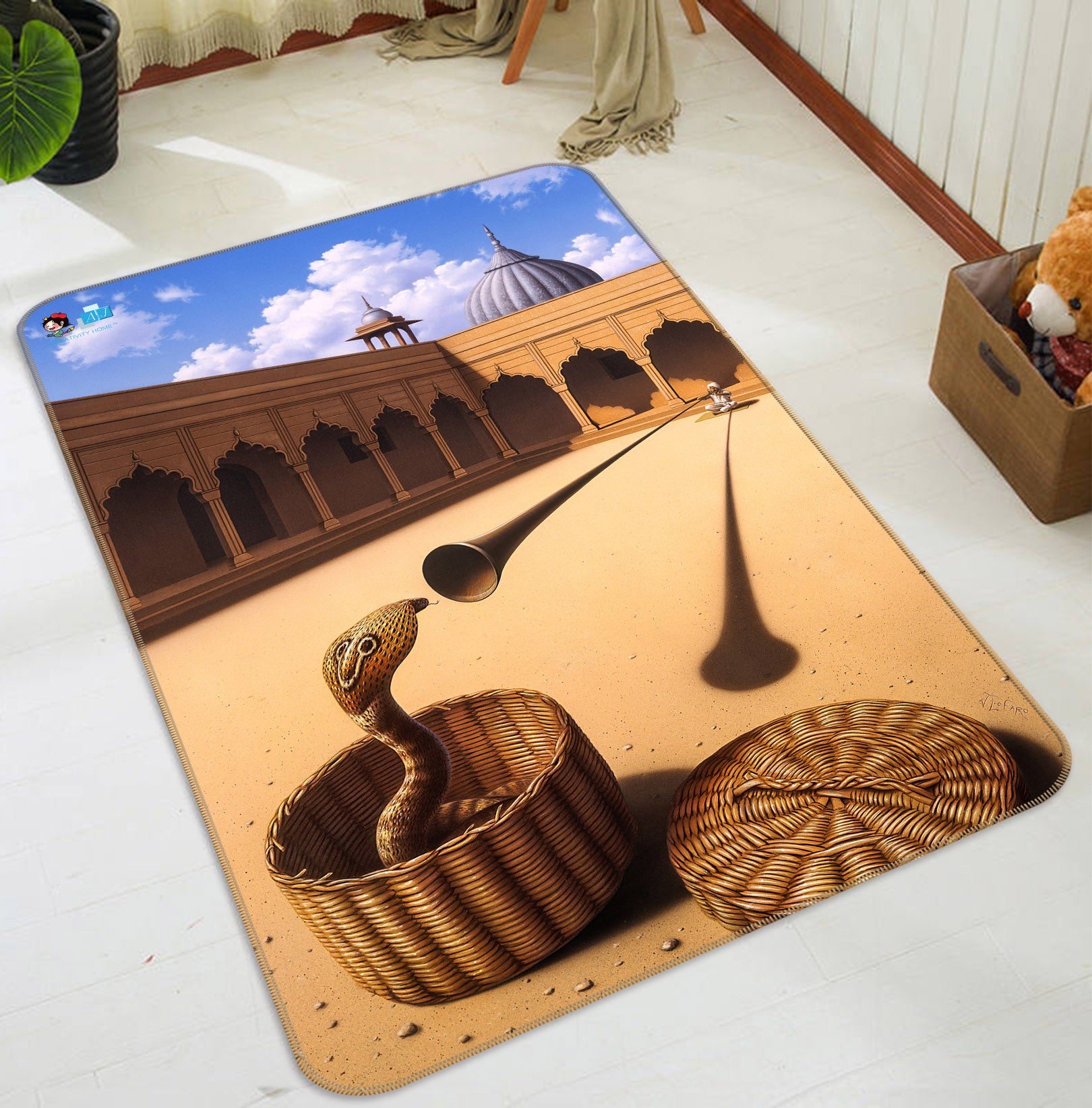 3D Snake Charmer 85100 Jerry LoFaro Rug Non Slip Rug Mat