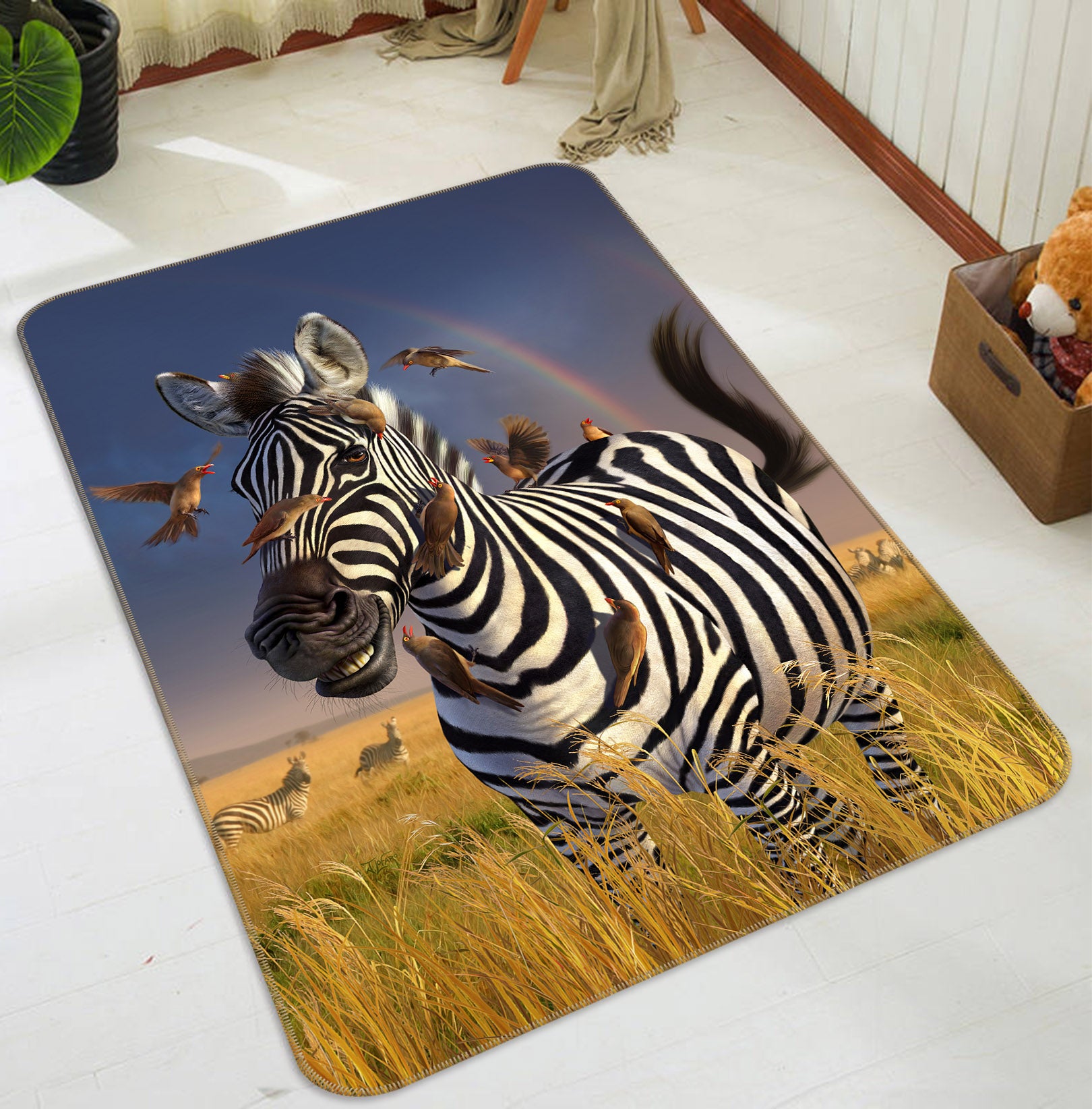 3D Zebra 83113 Jerry LoFaro Rug Non Slip Rug Mat