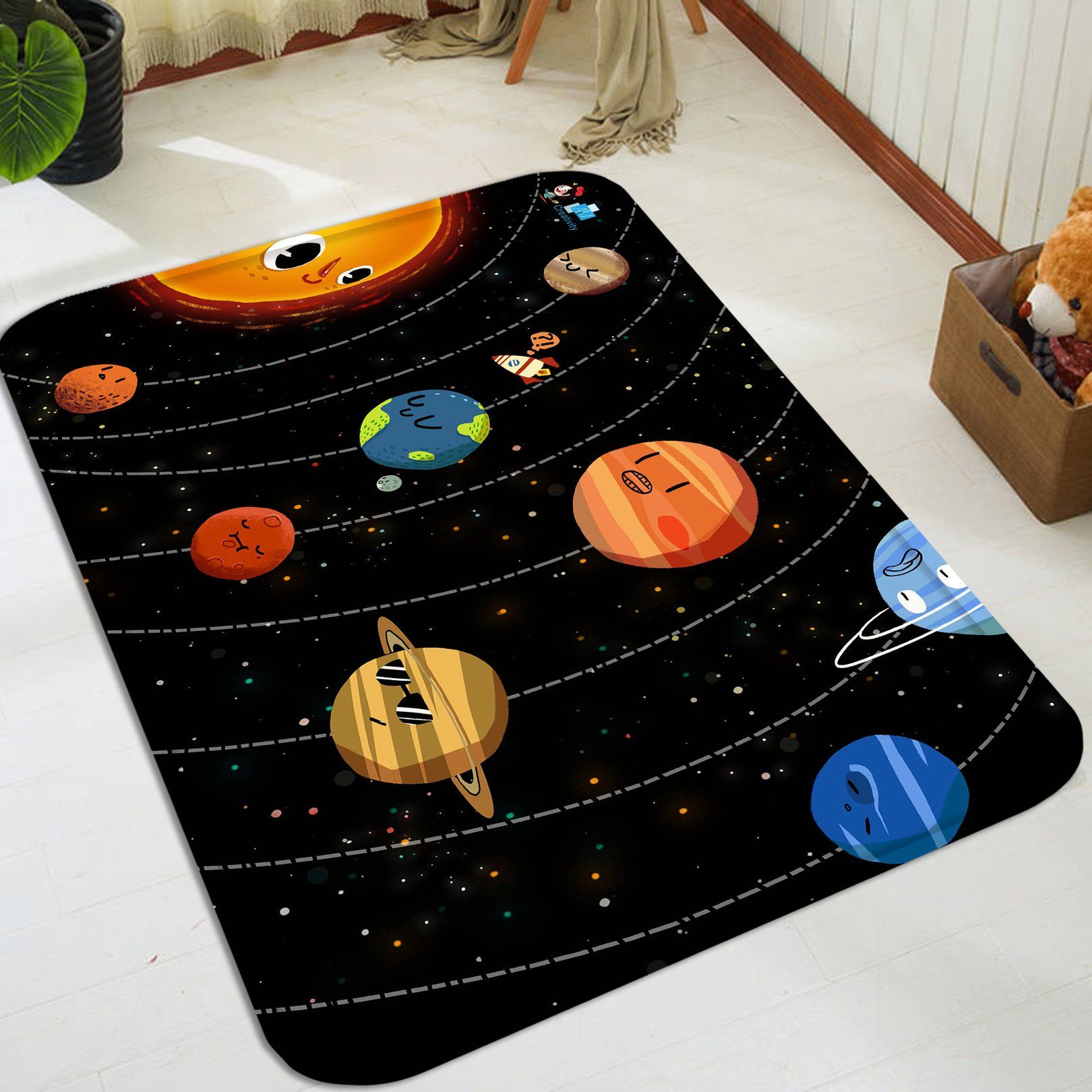 3D Cartoon Planets 92 Non Slip Rug Mat Mat AJ Creativity Home 