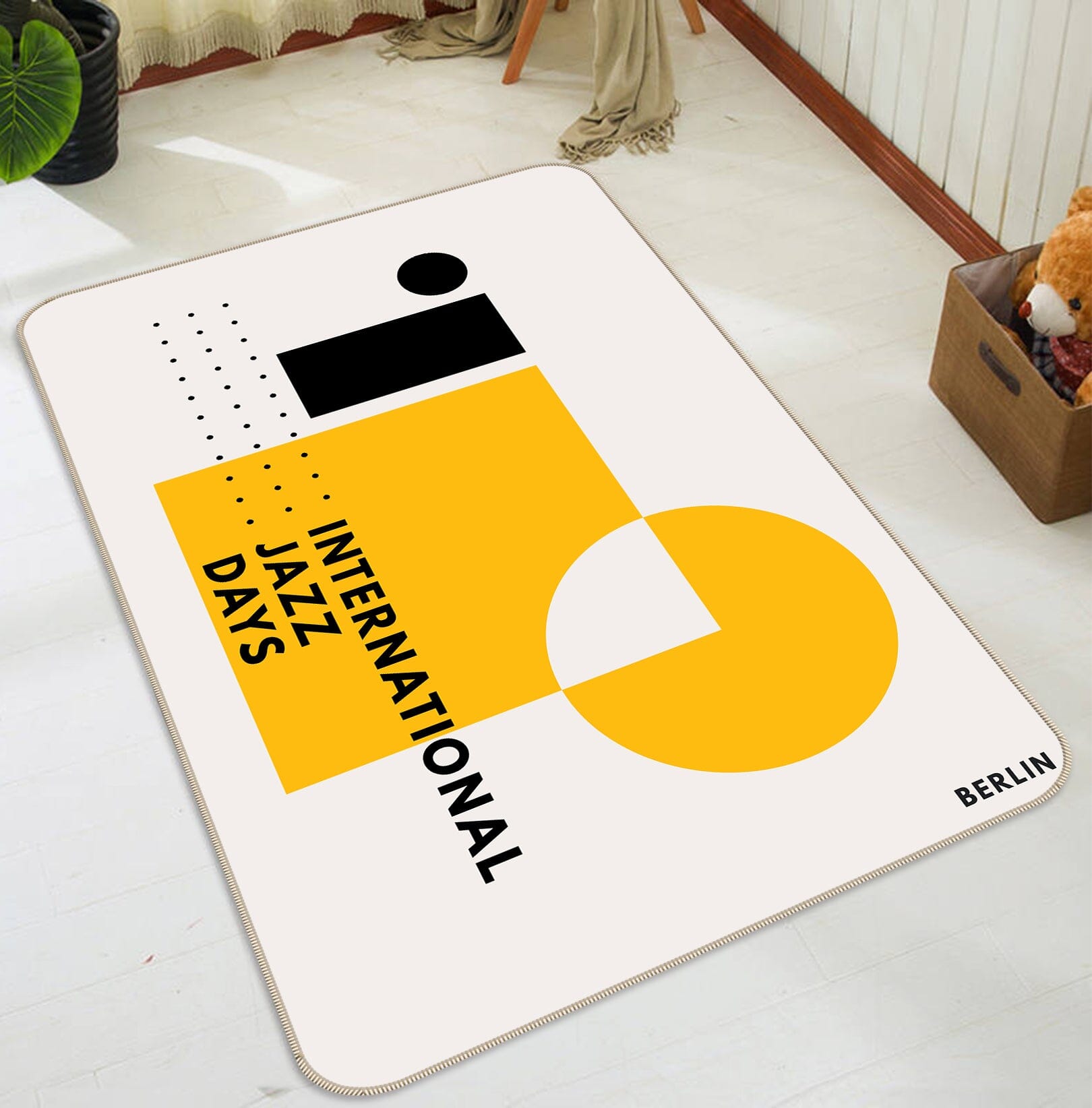 3D Yellow Pattern 1058 Boris Draschoff Rug Non Slip Rug Mat Mat AJ Creativity Home 