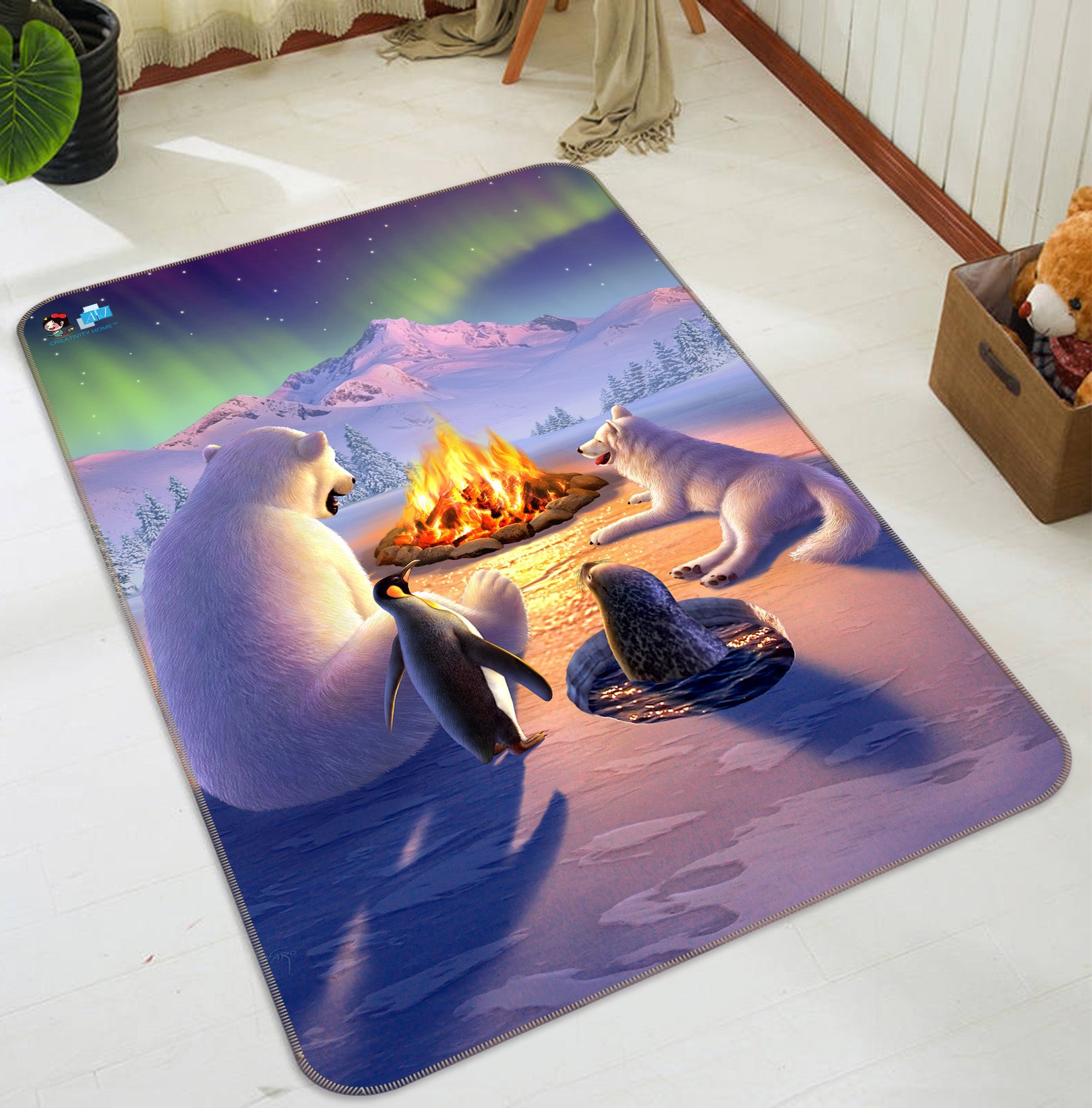 3D Polar Pals 85086 Jerry LoFaro Rug Non Slip Rug Mat
