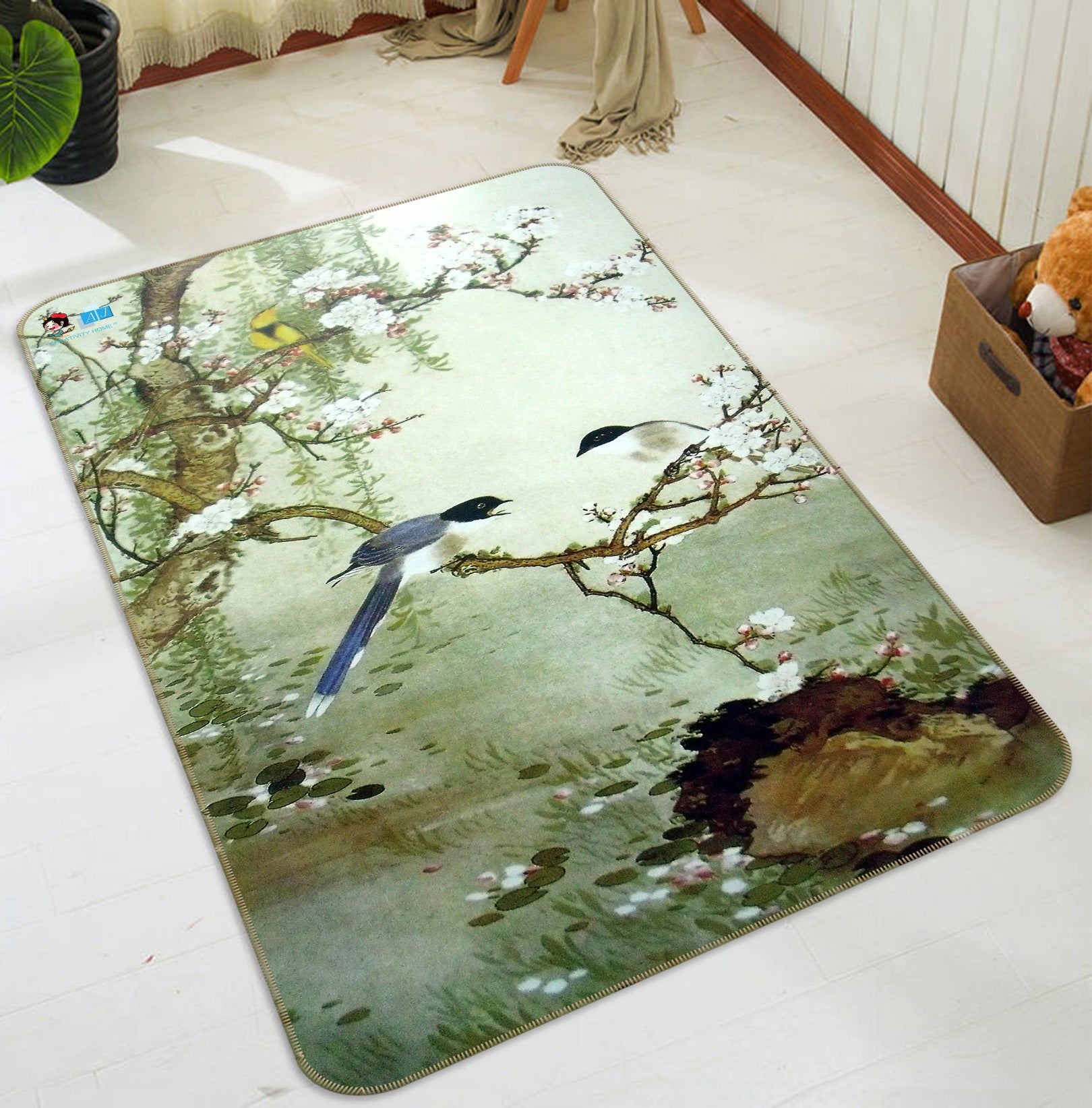 3D Branch Bird 66153 Non Slip Rug Mat
