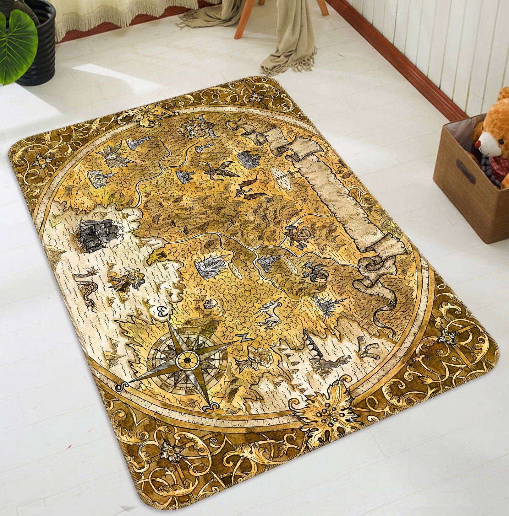 3D Complex Pattern 310 World Map Non Slip Rug Mat Mat AJ Creativity Home 