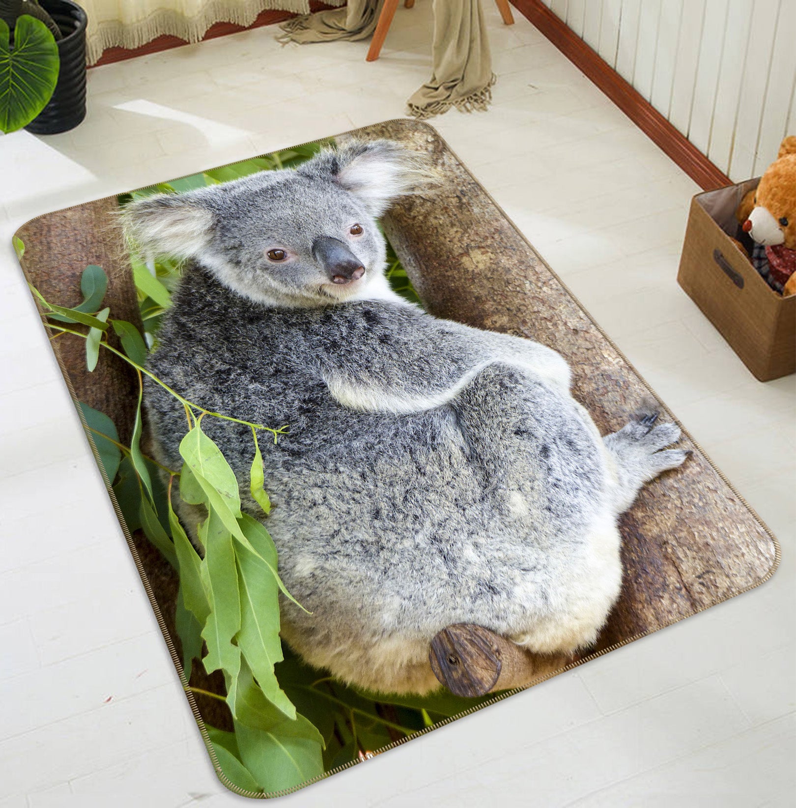 3D Koala Tree 183 Animal Non Slip Rug Mat