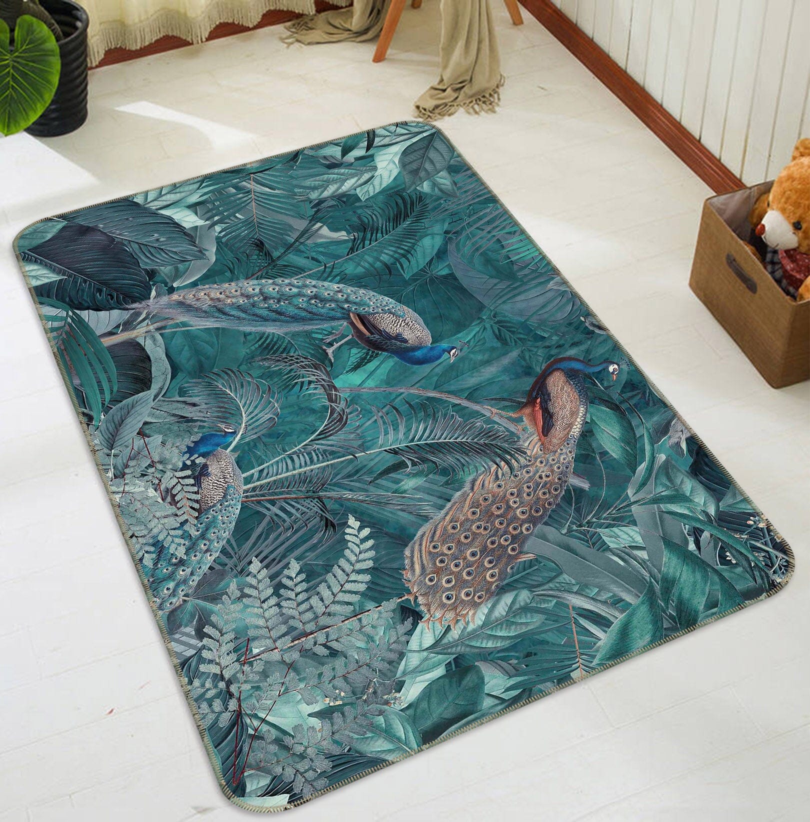 3D Peacock Forest 1009 Andrea haase Rug Non Slip Rug Mat Mat AJ Creativity Home 