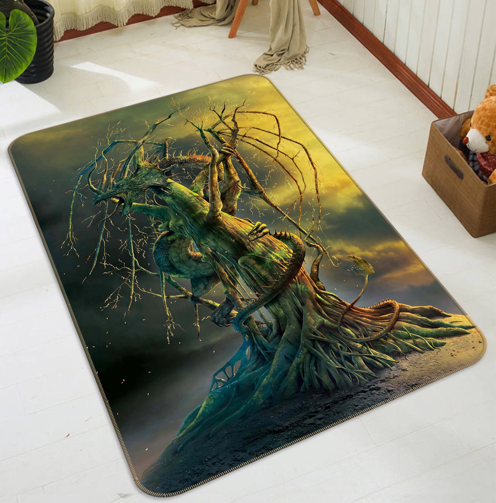 3D Tree Dragon 84268 Vincent Hie Rug Non Slip Rug Mat